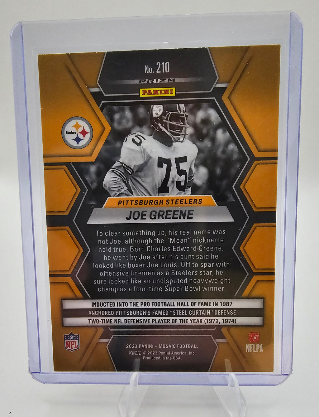 2023 Panini Mosaic #210 Joe Greene Orange Mosaic #/199