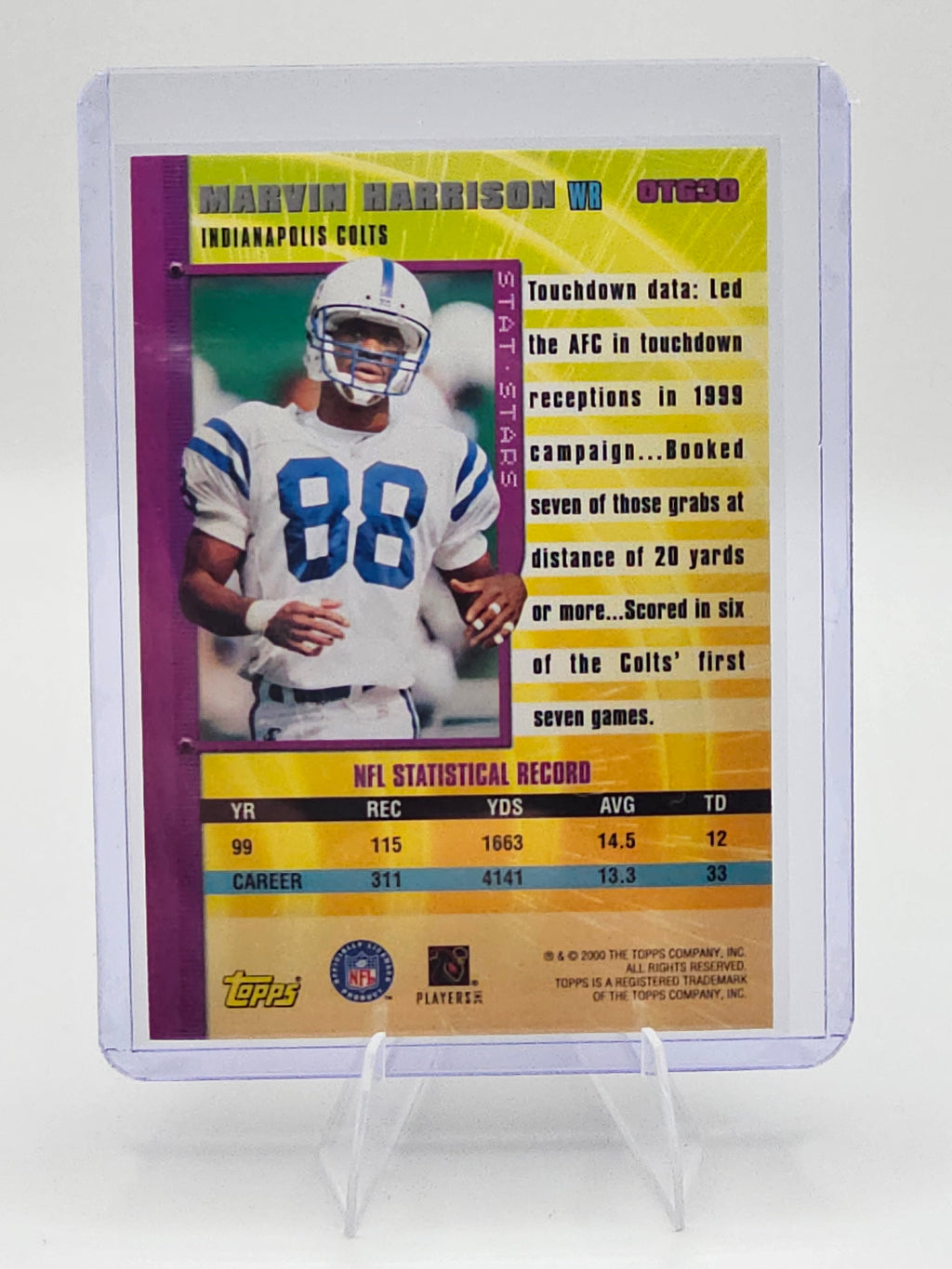 2000 Topps #OTG30 Marvin Harrison Own the Game