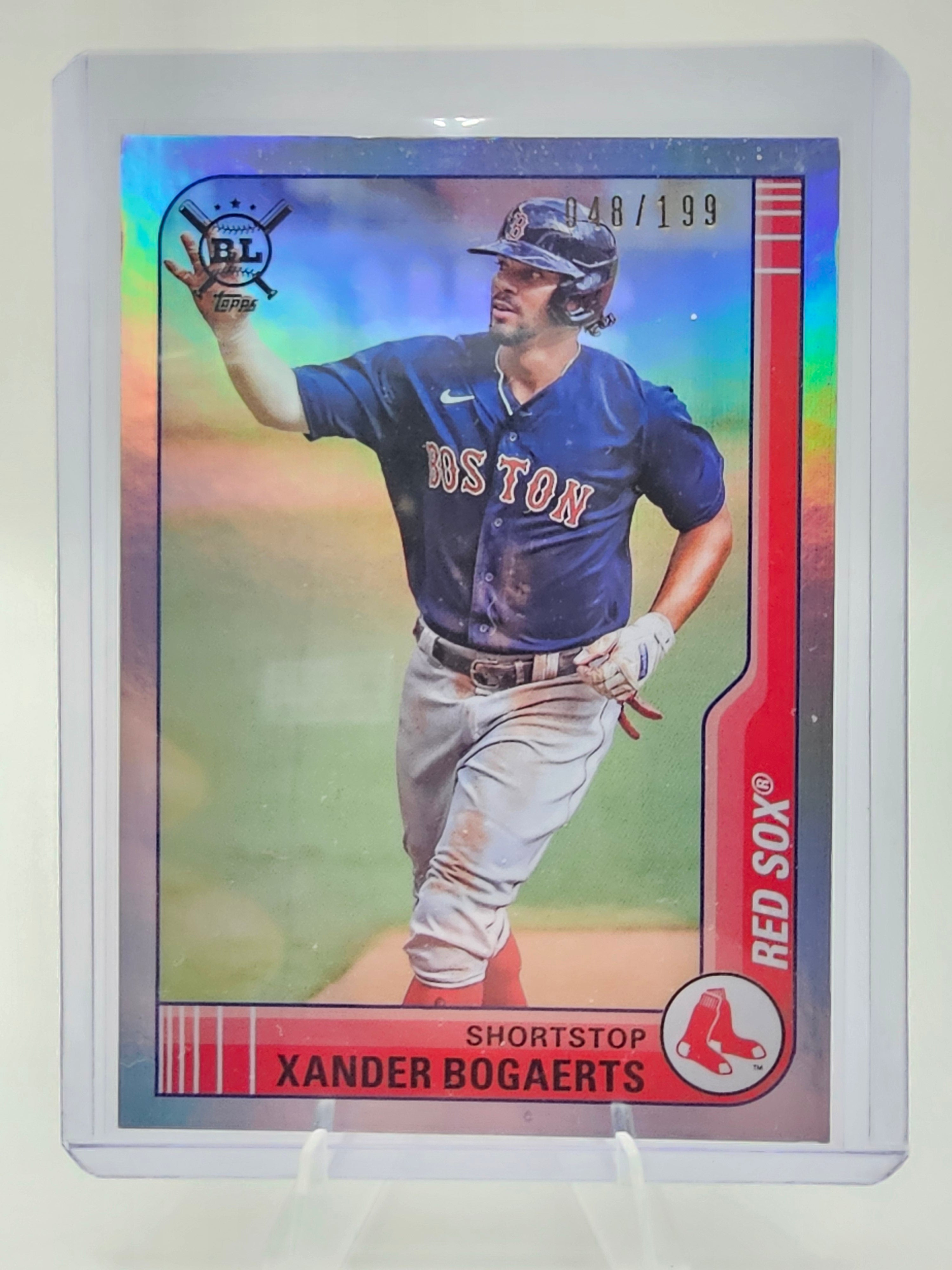 Xander Bogaerts 2021 Topps Big League Blue Foil #048/199 Red Sox SP Parallel