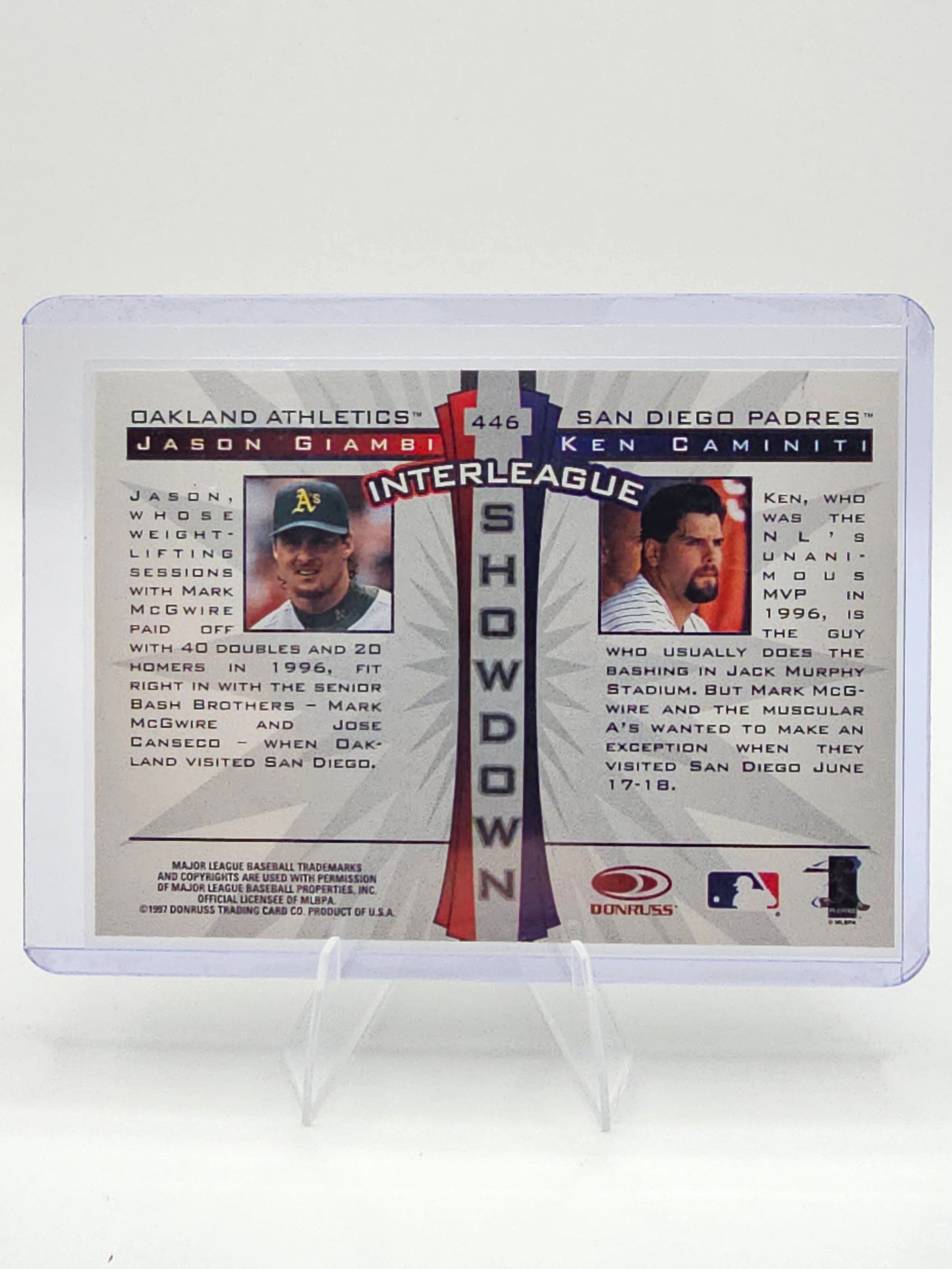 ⚾ 1997 Donruss Interleague Showdown Jason Giambi / Ken Caminiti Insert Card