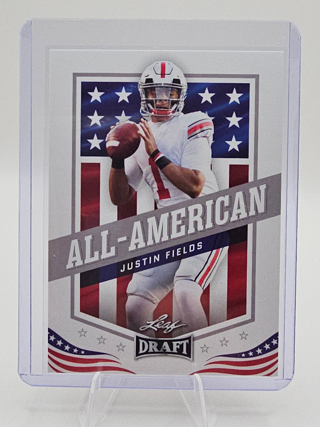 🏈 2021 Justin Fields Leaf Draft All-American Football Card