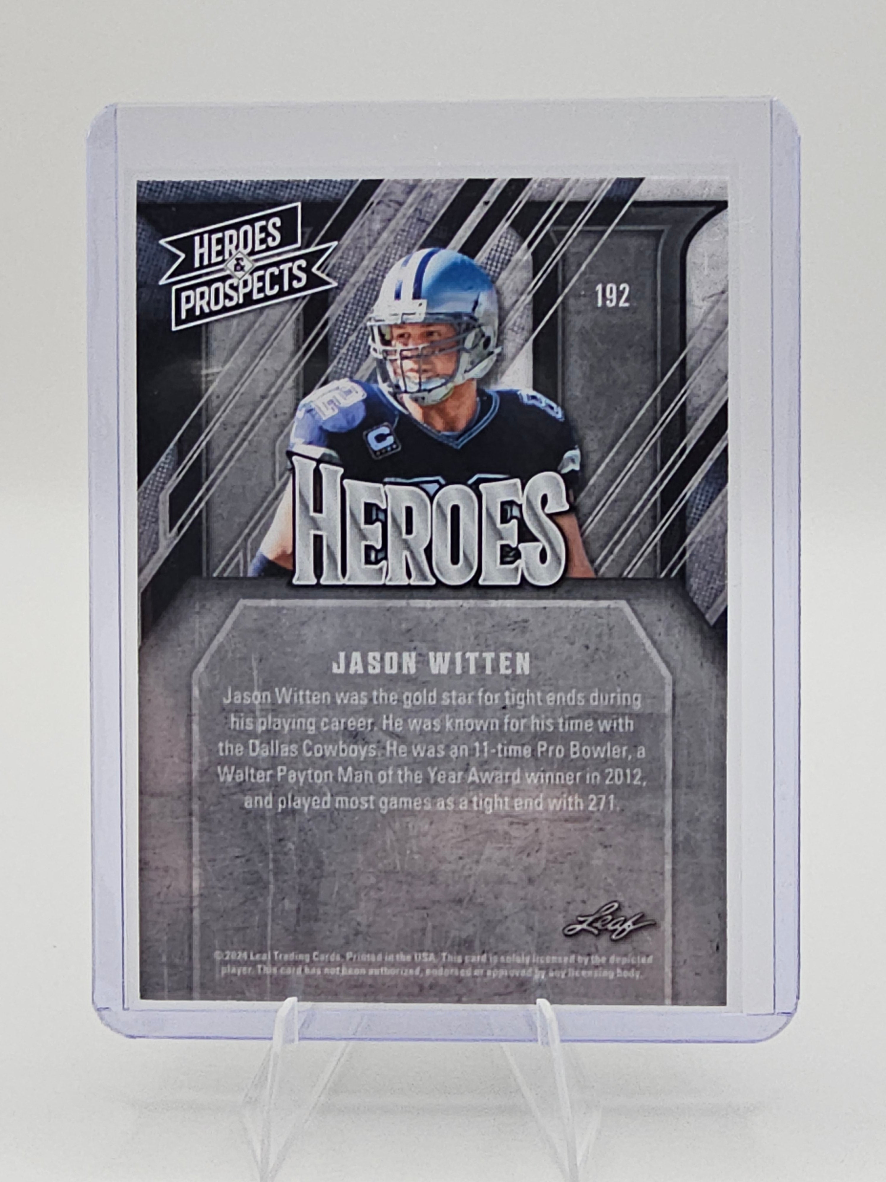 🏈 2024 Leaf Heroes & Prospects Heroes Jason Witten Insert Card