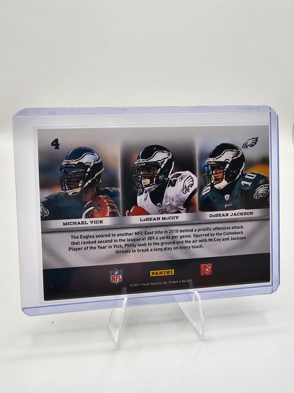 2011 Panini Threads Triple Threat Michael Vick / LeSean McCoy / DeSean Jackson