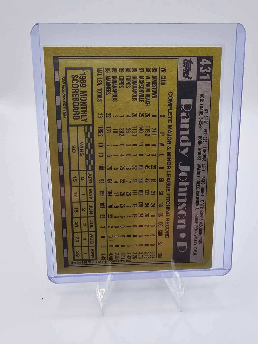 1990 Topps #431 Randy Johnson