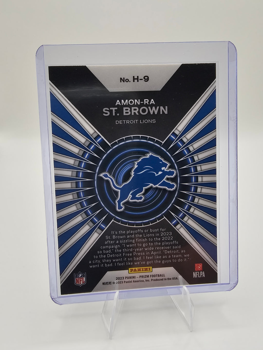 2023 Panini Prizm Hype #H-9 Amon-Ra St. Brown – Detroit Lions Insert