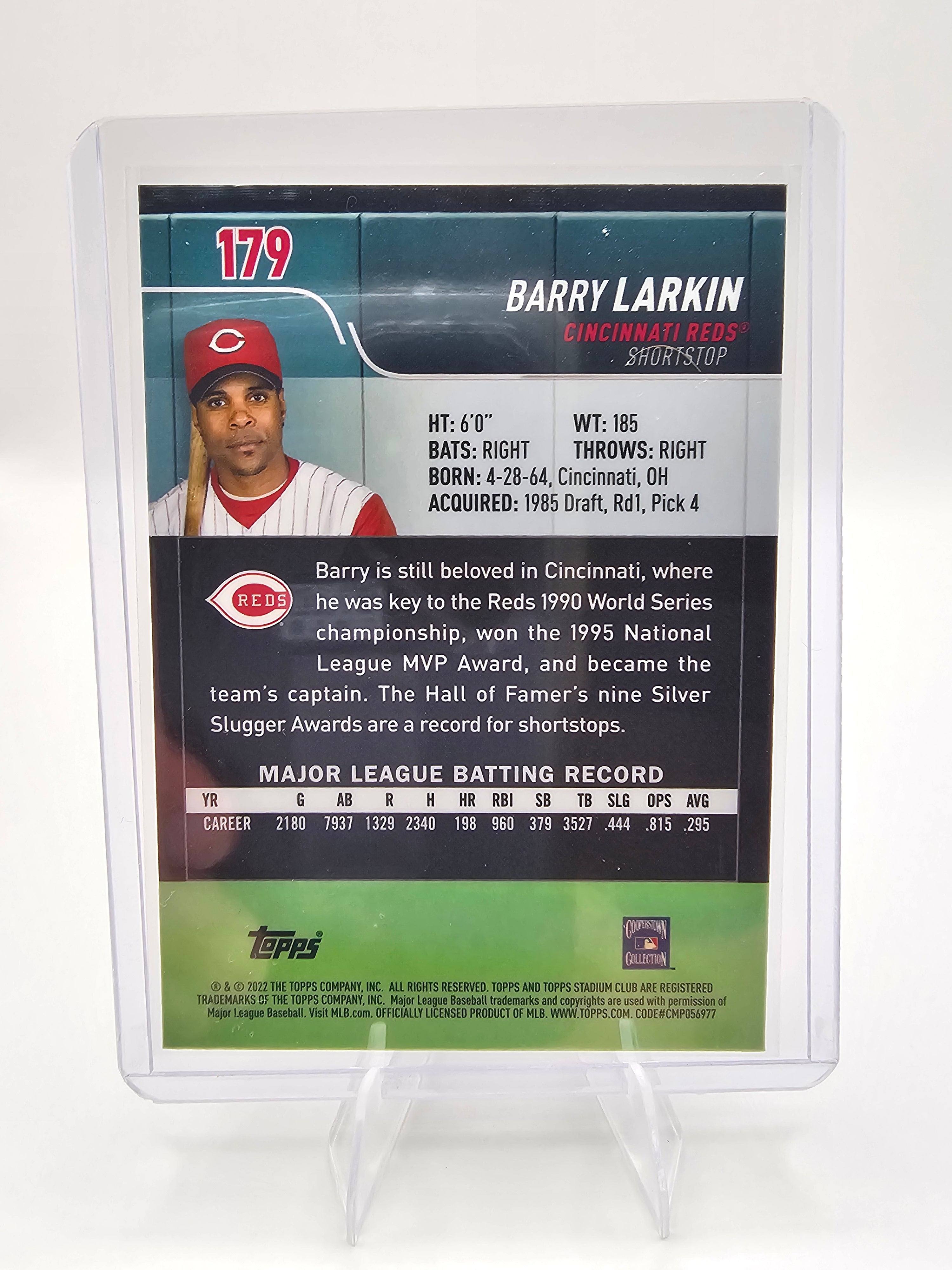 Topps Stadium Club Chrome Barry Larkin X-Fractor Refractor #179