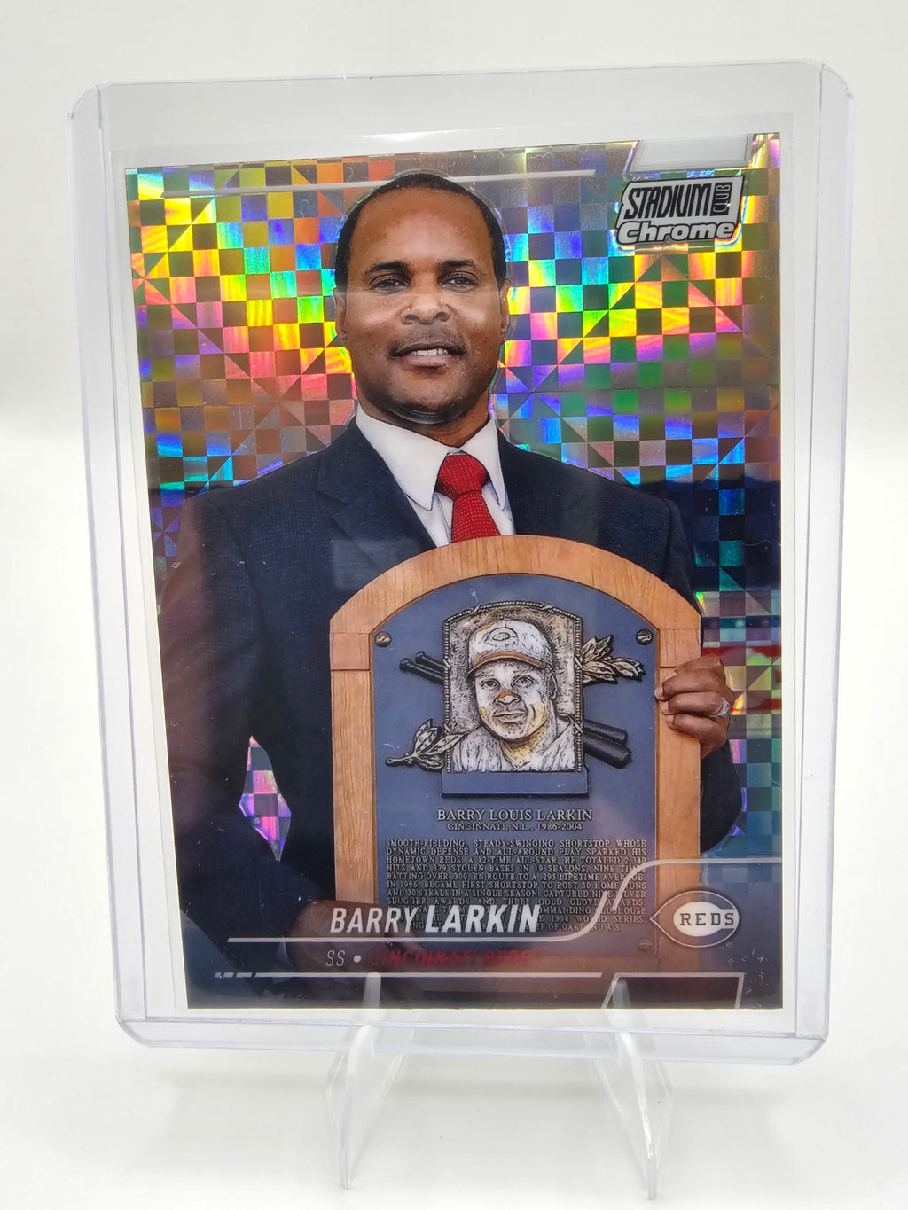 Topps Stadium Club Chrome Barry Larkin X-Fractor Refractor #179