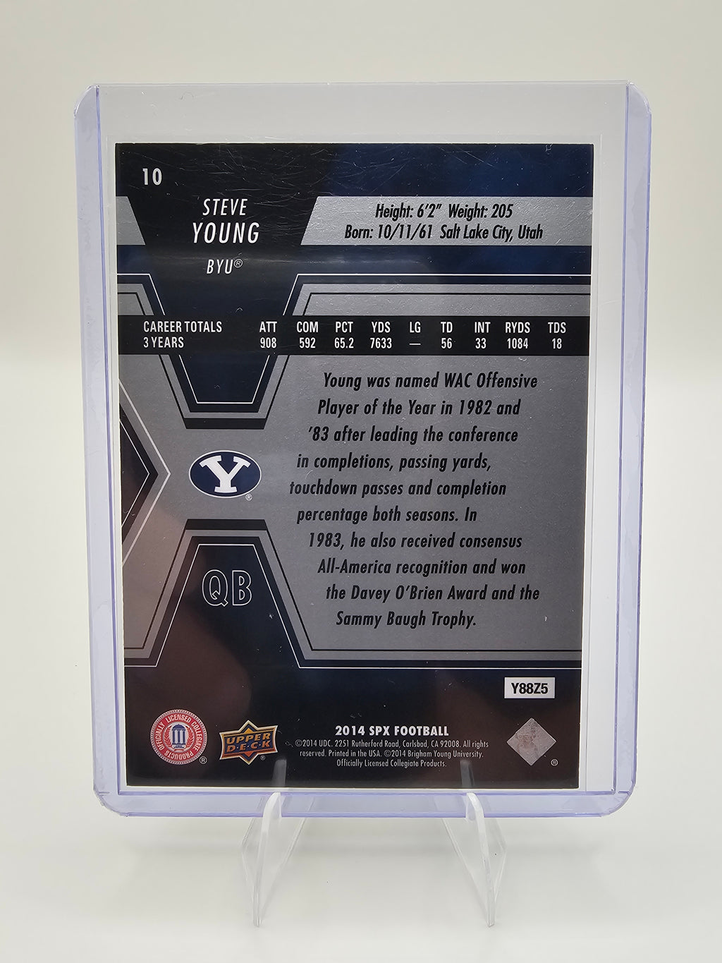 🏈🔥 2014 SPx Steve Young BYU QB Insert Card 🔥🏈
