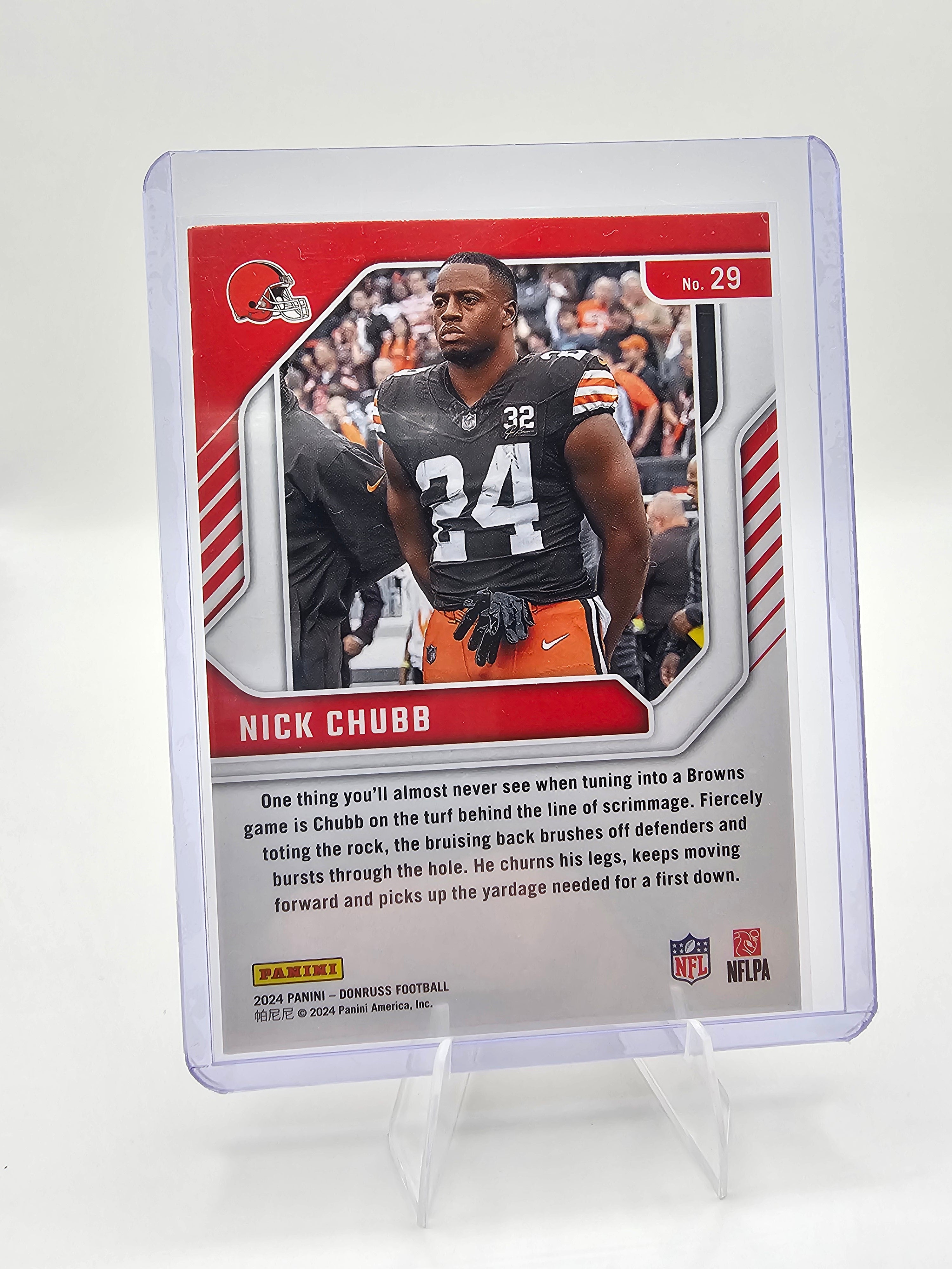 🔥 2024 Donruss Elite Series Nick Chubb Red Holo / Cleveland Browns 🔥