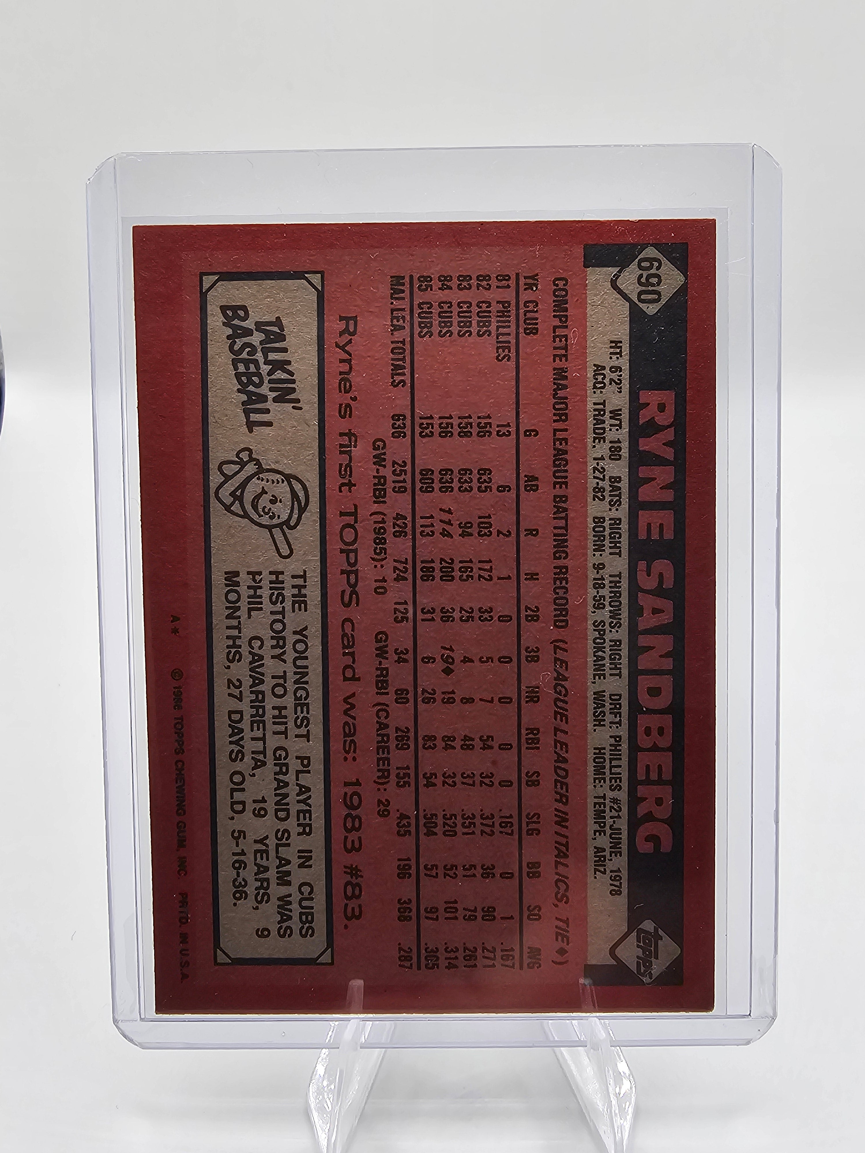1986 Topps #690 Ryne Sandberg