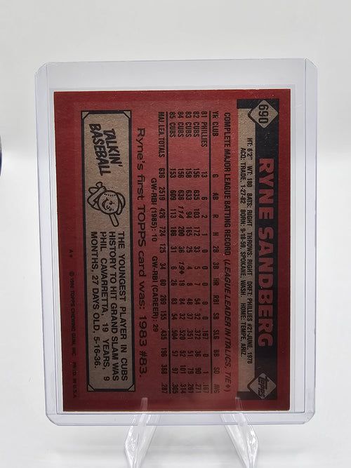 1986 Topps #690 Ryne Sandberg