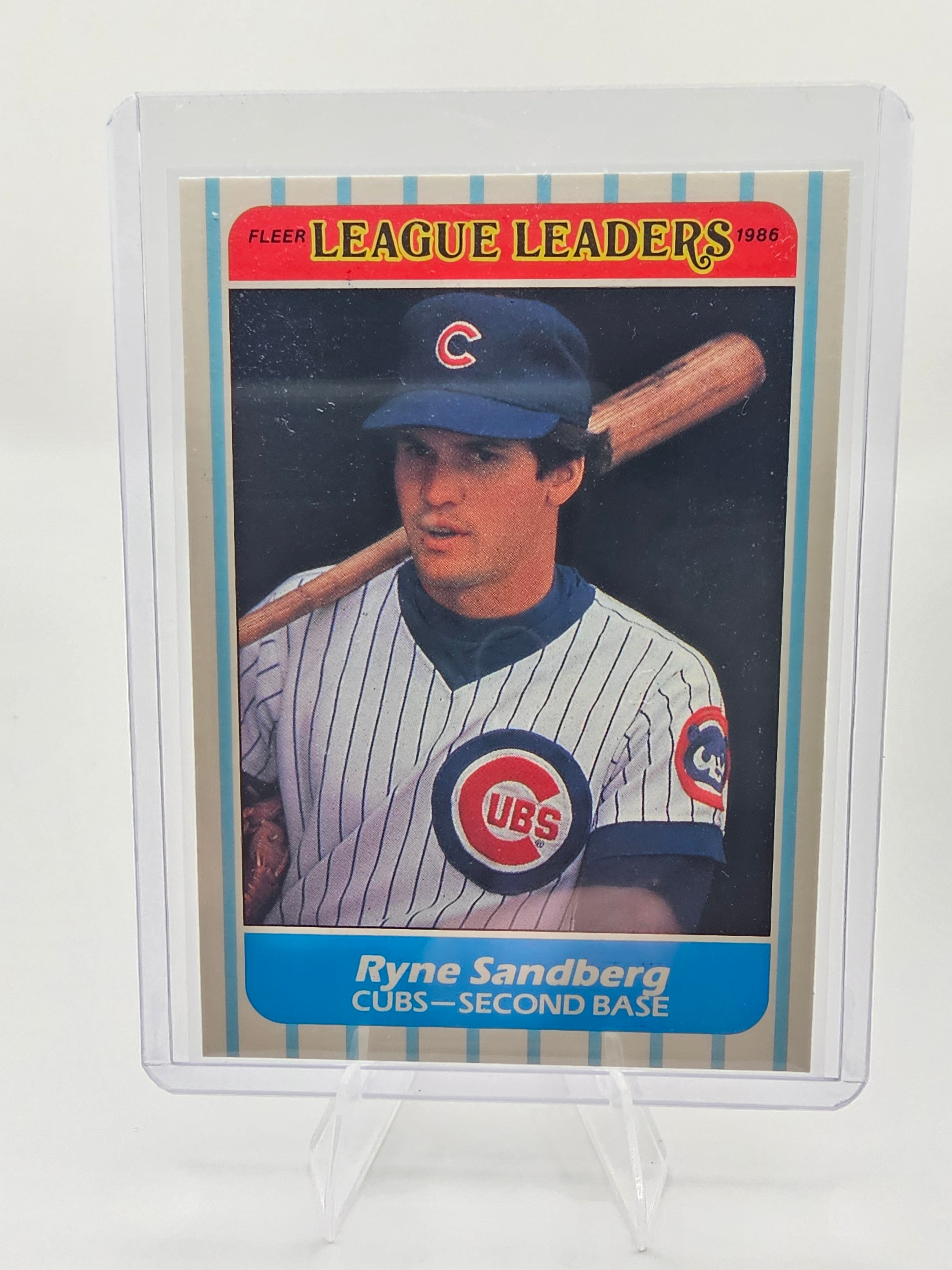 1986 Fleer League Leaders #39 Ryne Sandberg