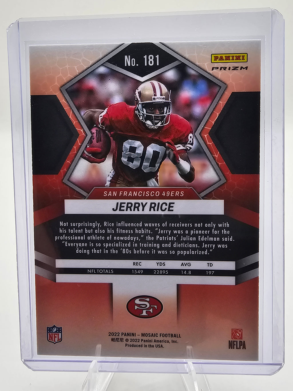 2022 Panini Mosaic #181 Jerry Rice Mosaic Reactive Orange