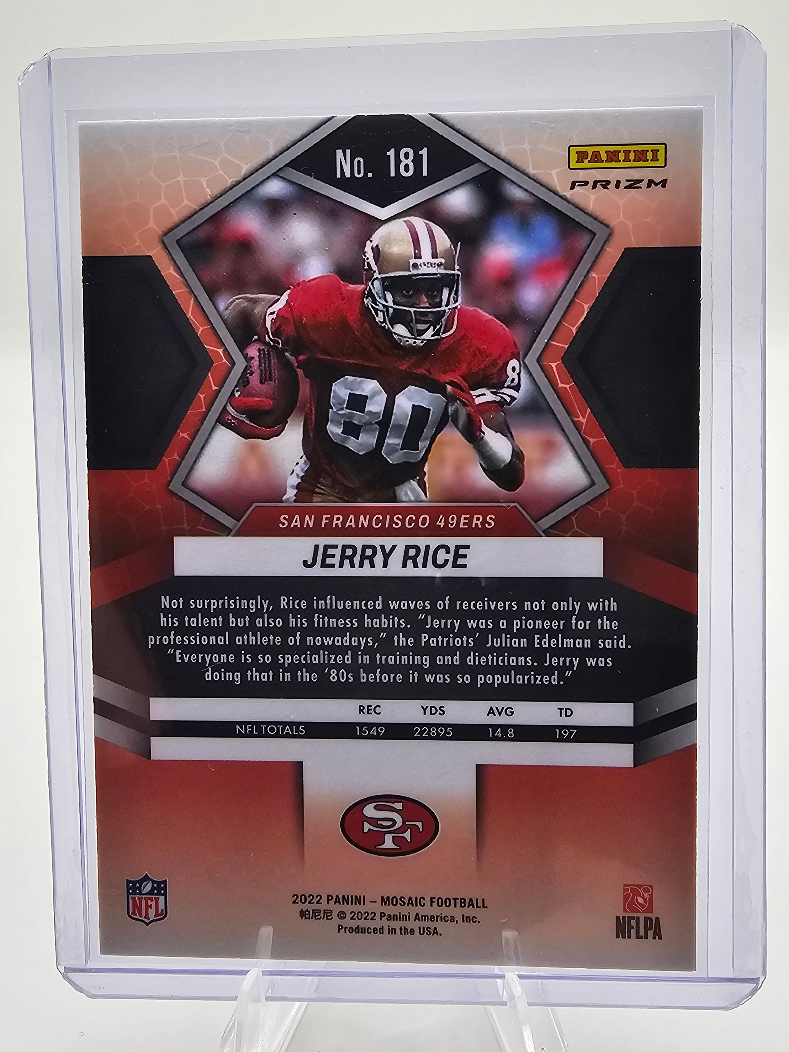 2022 Panini Mosaic #181 Jerry Rice Mosaic Reactive Orange