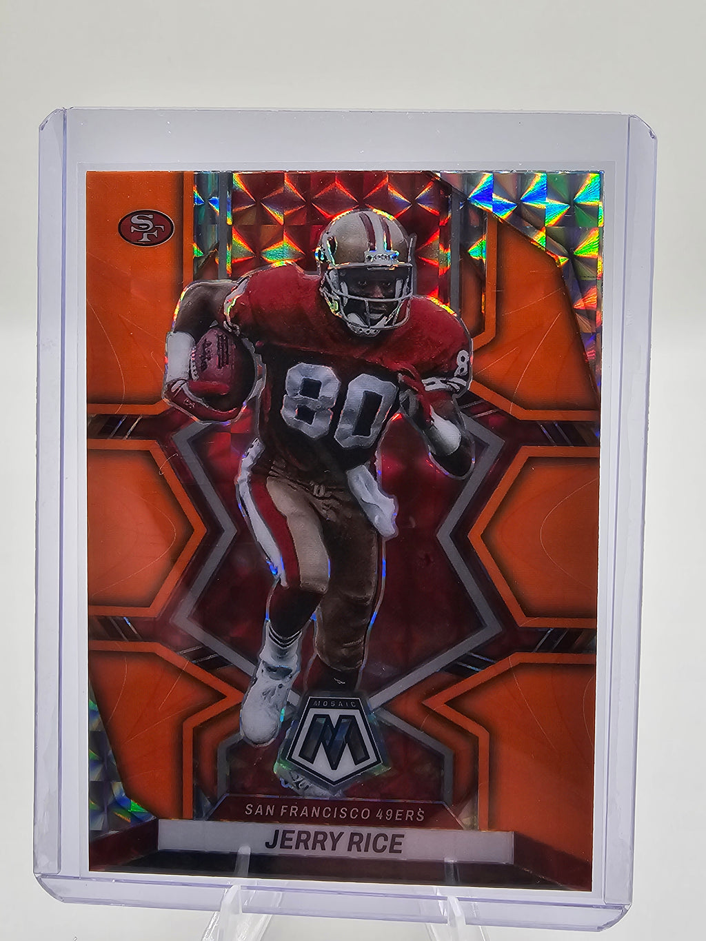 2022 Panini Mosaic #181 Jerry Rice Mosaic Reactive Orange