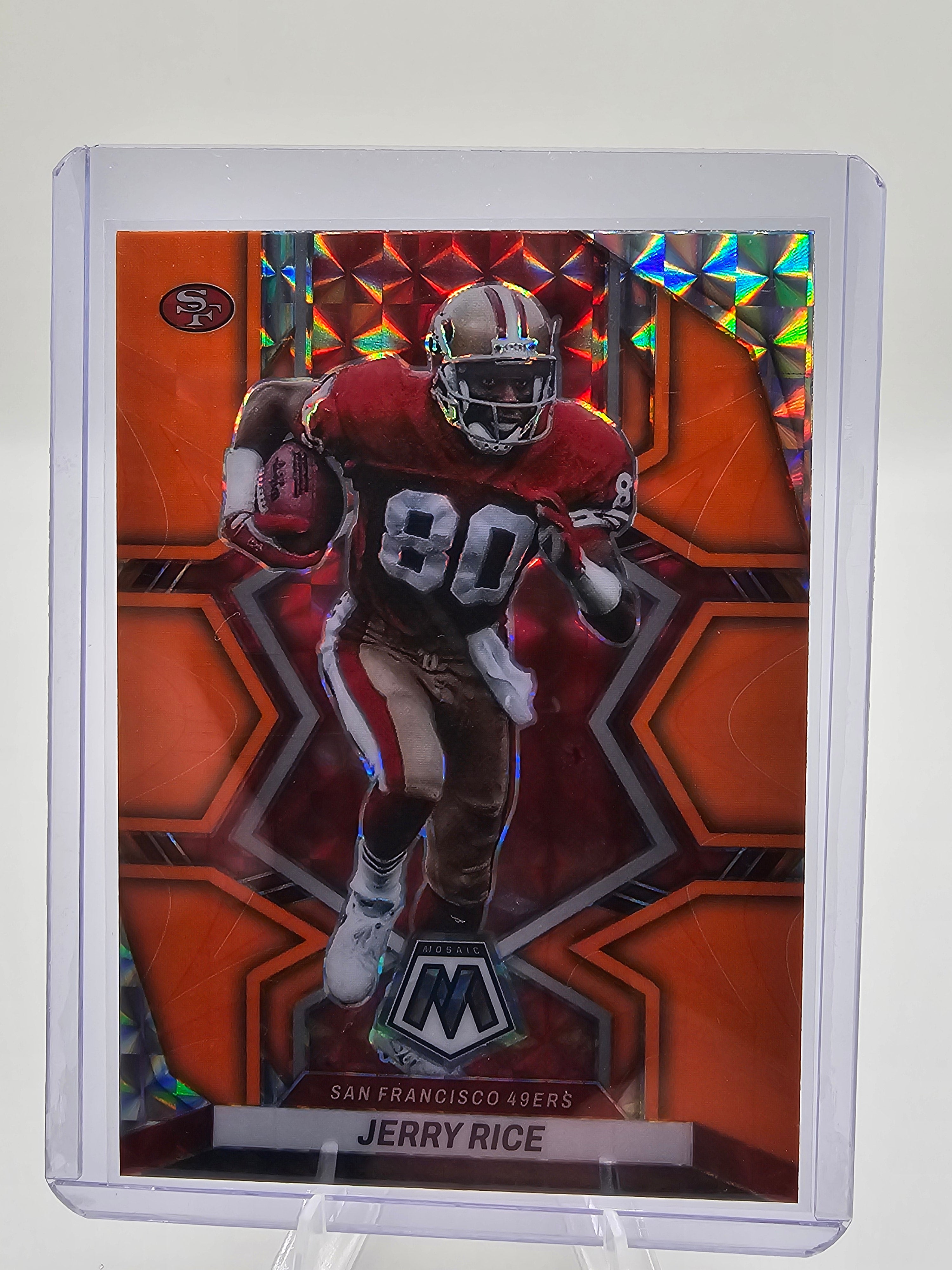2022 Panini Mosaic #181 Jerry Rice Mosaic Reactive Orange