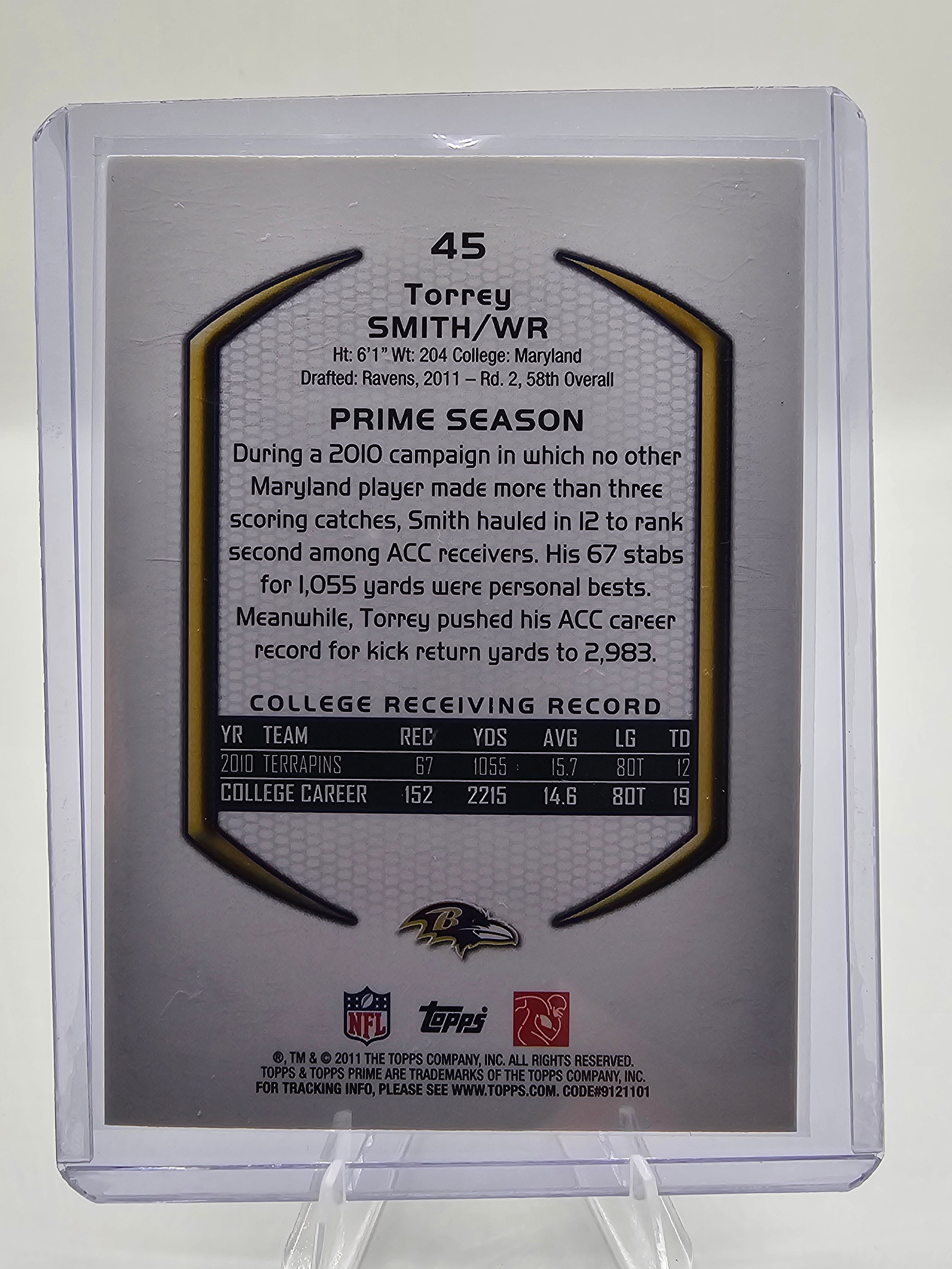 2011 Topps Prime #45 Torrey Smith #086/399