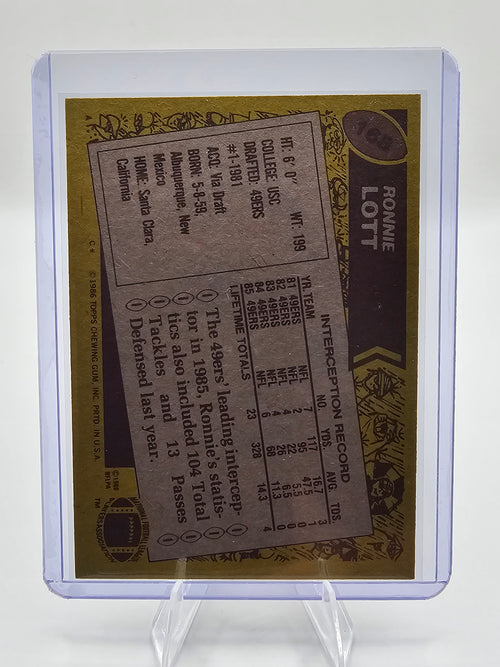 1986 Topps #168 Ronnie Lott
