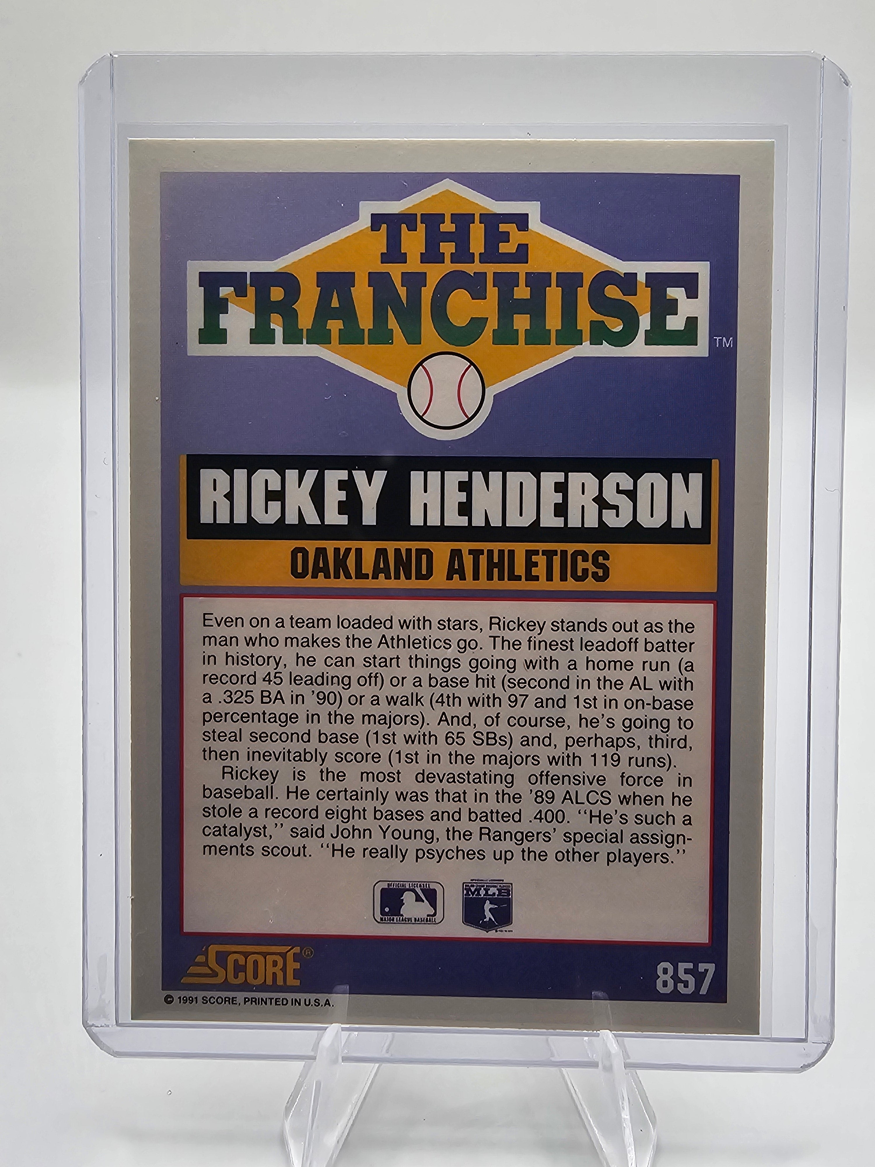 1991 Score #857 Rickey Henderson