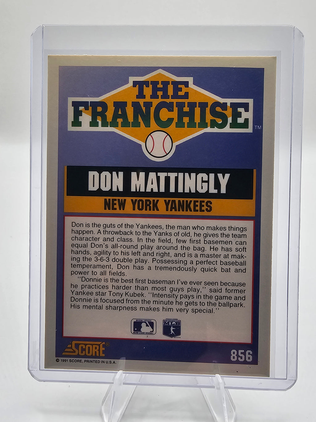 1991 Score #856 Don Mattingly