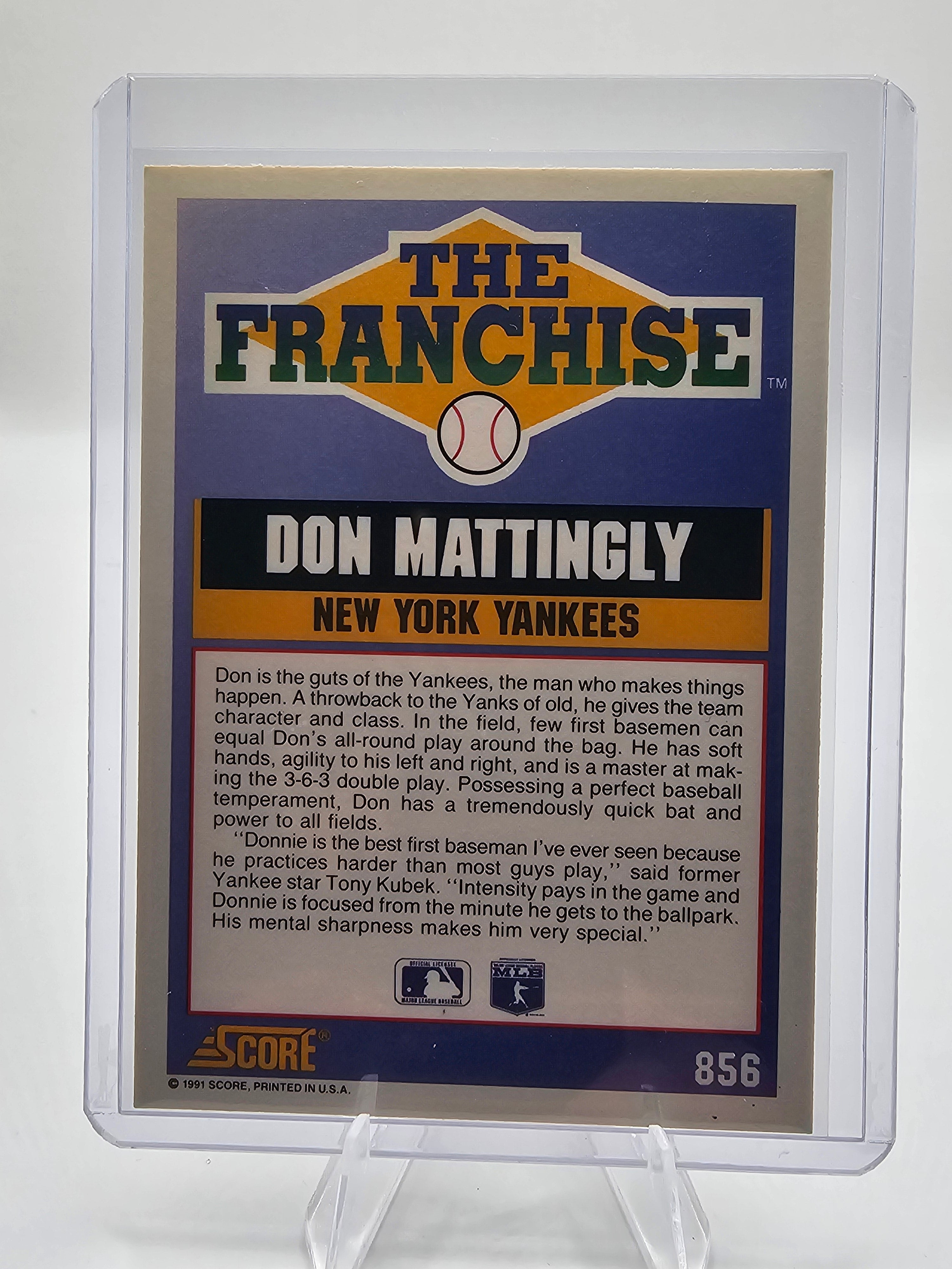 1991 Score #856 Don Mattingly