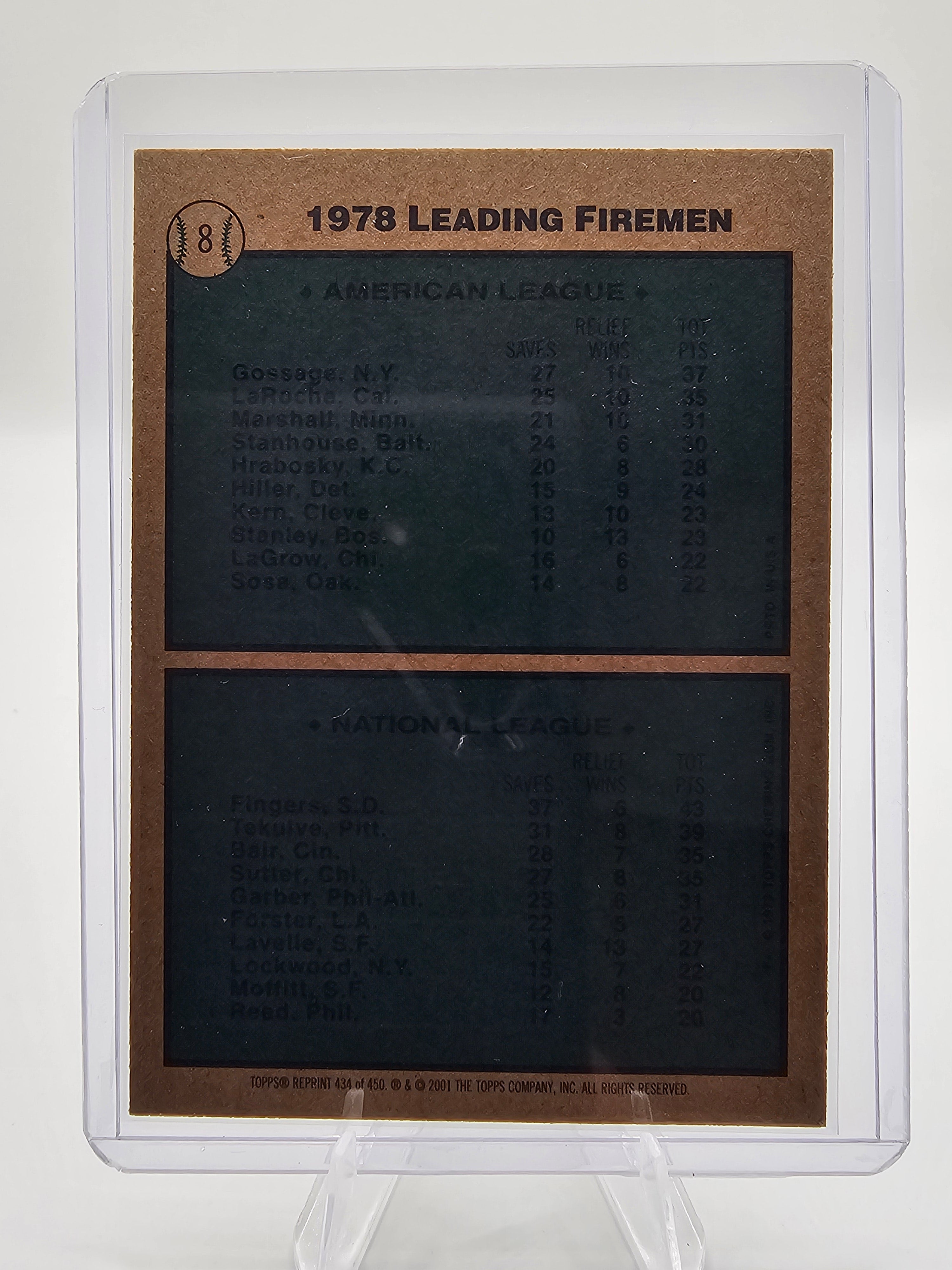 2001 Topps Archives #434 Leading Firemen (Rich Gossage / Rollie Fingers)