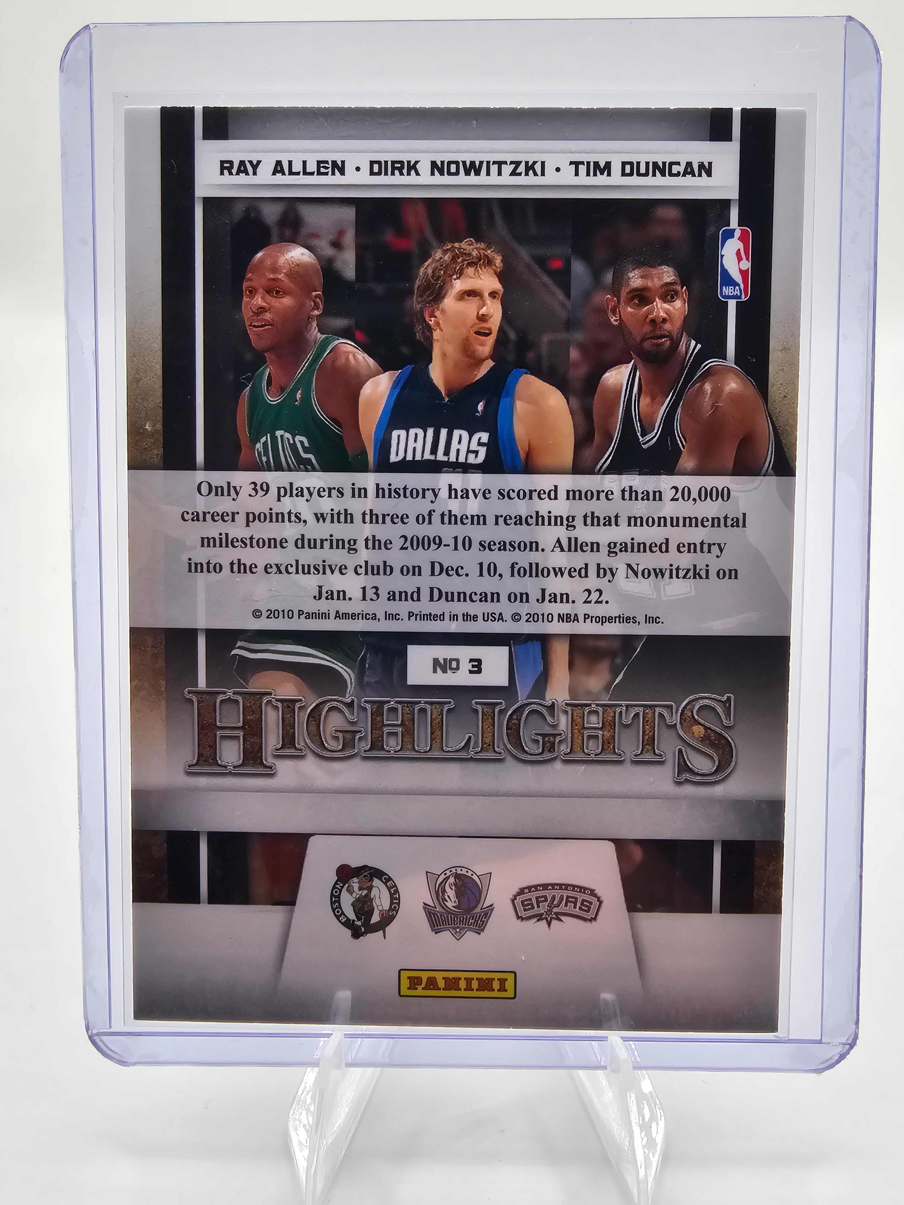 2009-10 Panini Season Update #3 Tim Duncan / Dirk Nowitzki / Ray Allen HL