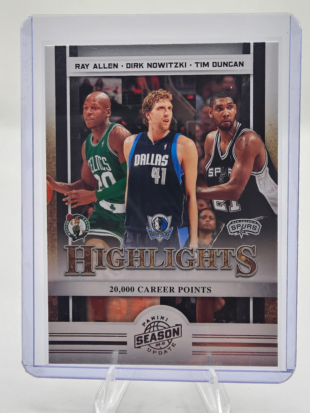 2009-10 Panini Season Update #3 Tim Duncan / Dirk Nowitzki / Ray Allen HL
