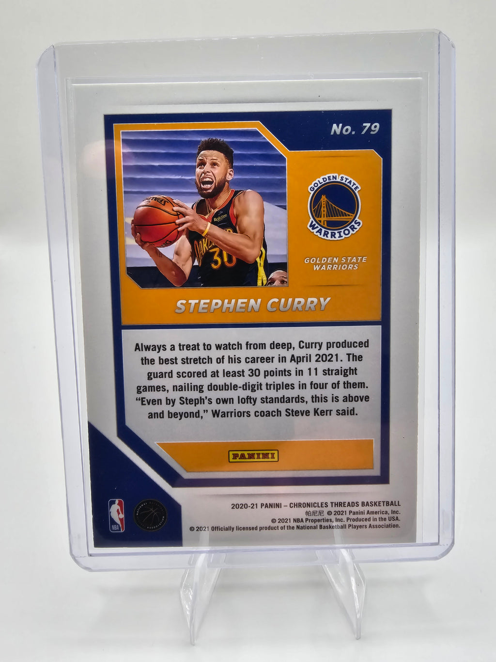 Stephen Curry 2020-21 Panini Threads Card