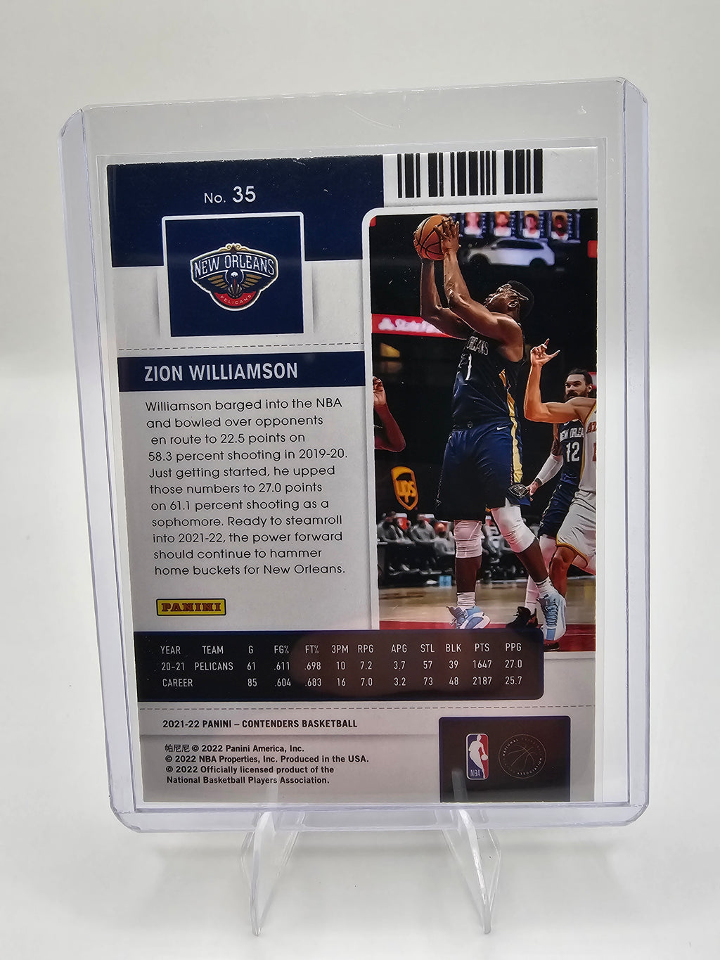 Zion Williamson 2021-22 Panini Contenders “Game Ticket” Card