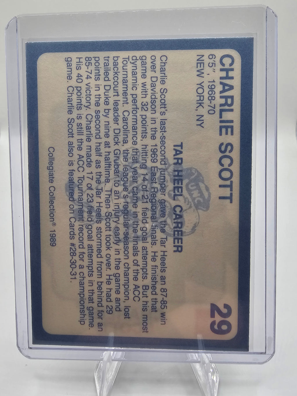 1989 Collegiate Collection North Carolina's Finest #29 Charlie Scott