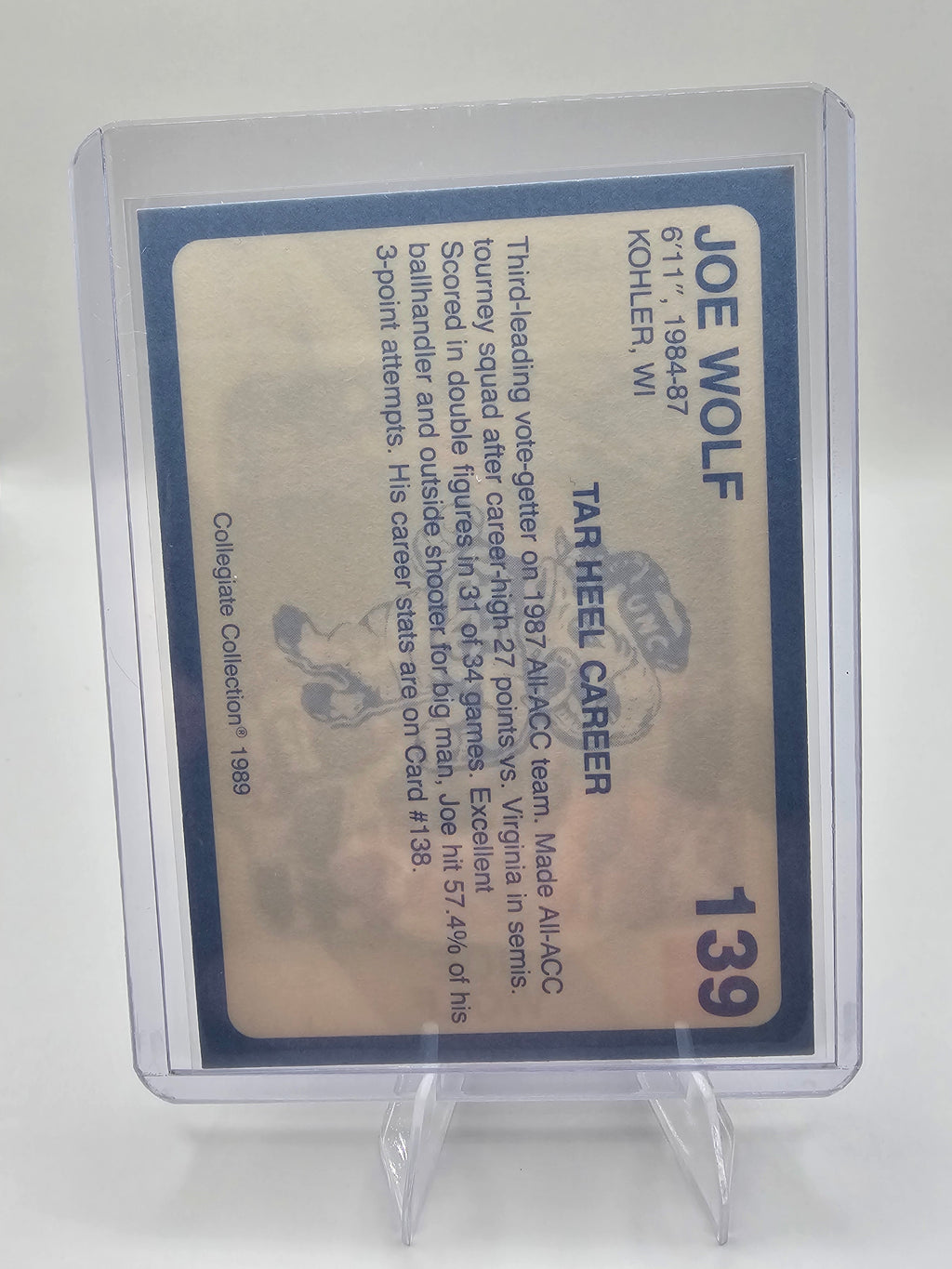 1989 Collegiate Collection North Carolina's Finest #139 Joe Wolf