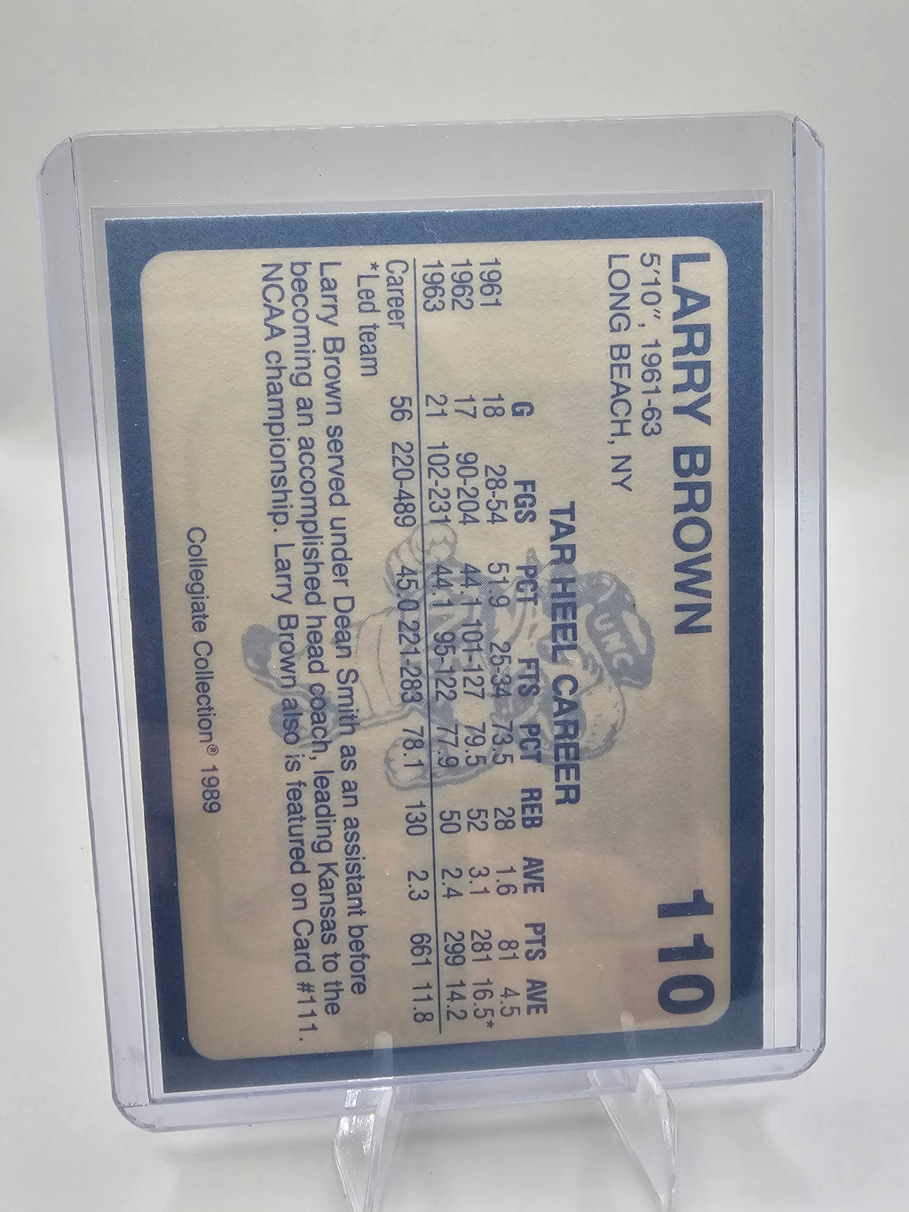 1989 Collegiate Collection North Carolina's Finest #110 Larry Brown