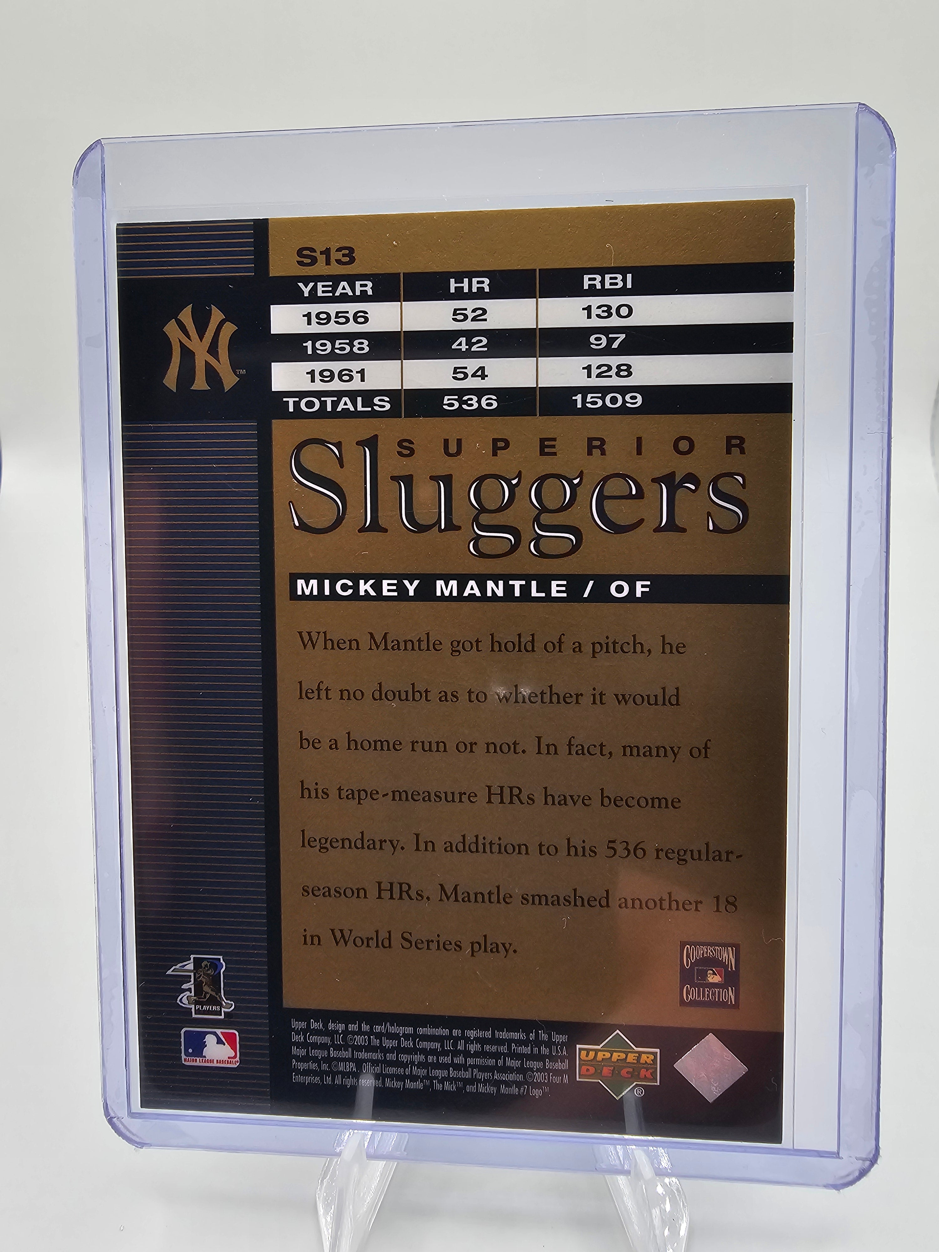 2003 Upper Deck #S13 Mickey Mantle Superior Sluggers