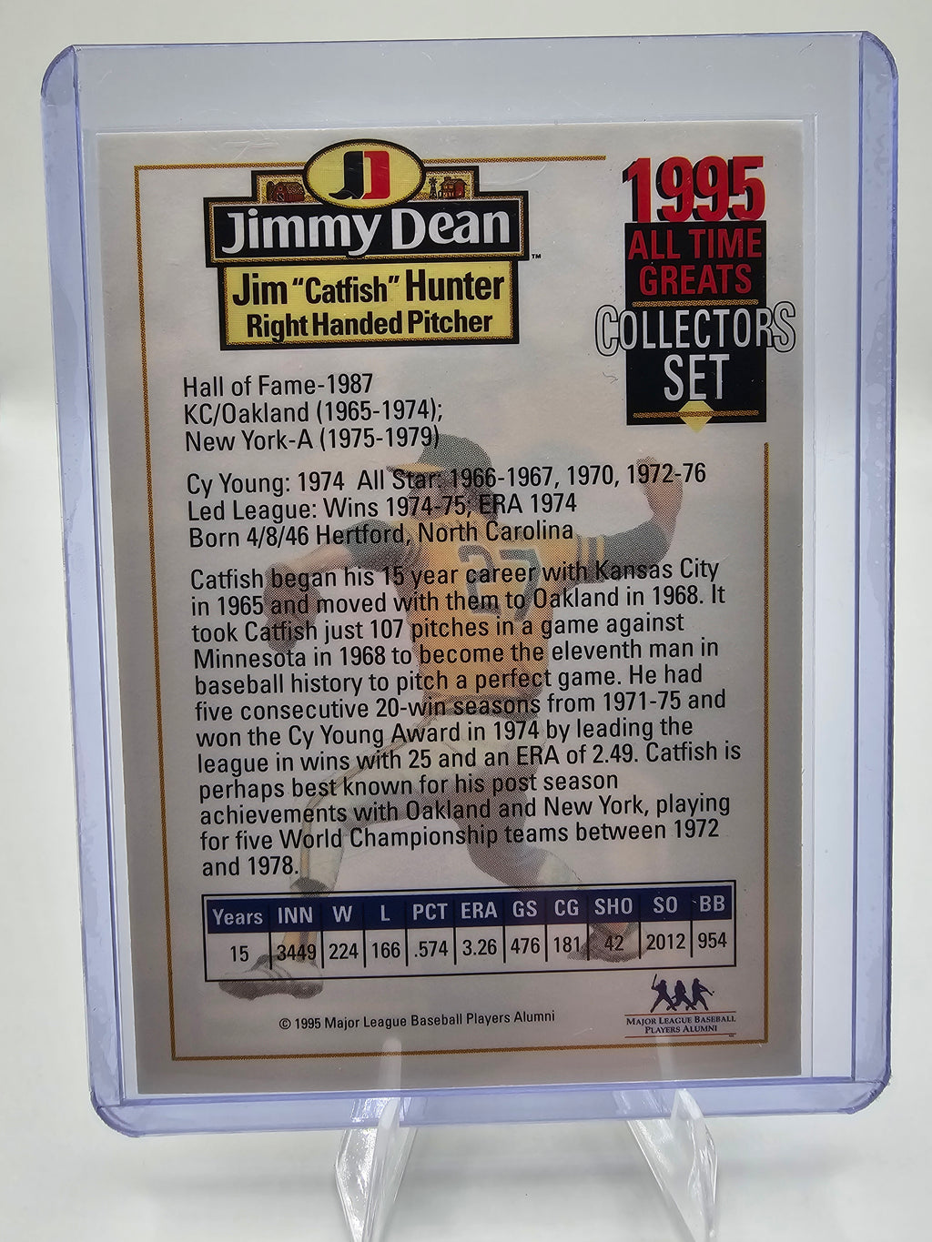 1995 Jimmy Dean All-Time Greats Jim "Catfish" Hunter