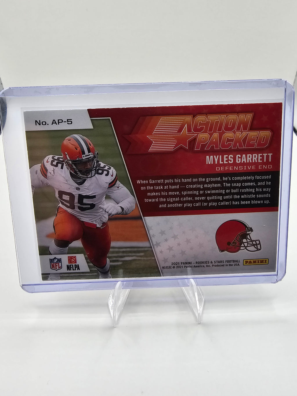2021 Myles Garrett Cleveland Browns “Action Packed” Rookie & Stars Card