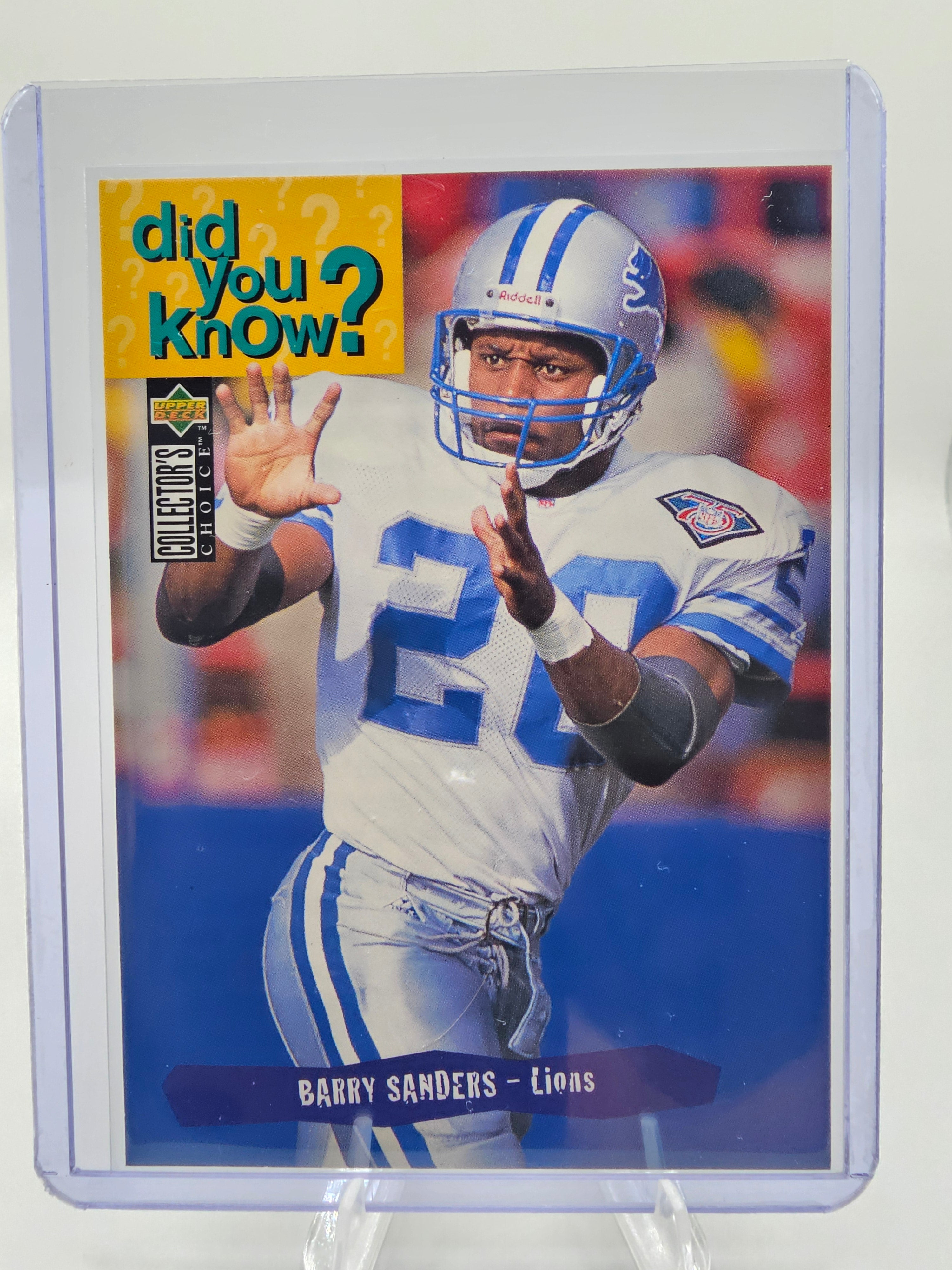 Barry Sanders “Did You Know?” Upper Deck Collector’s Choice Insert Card