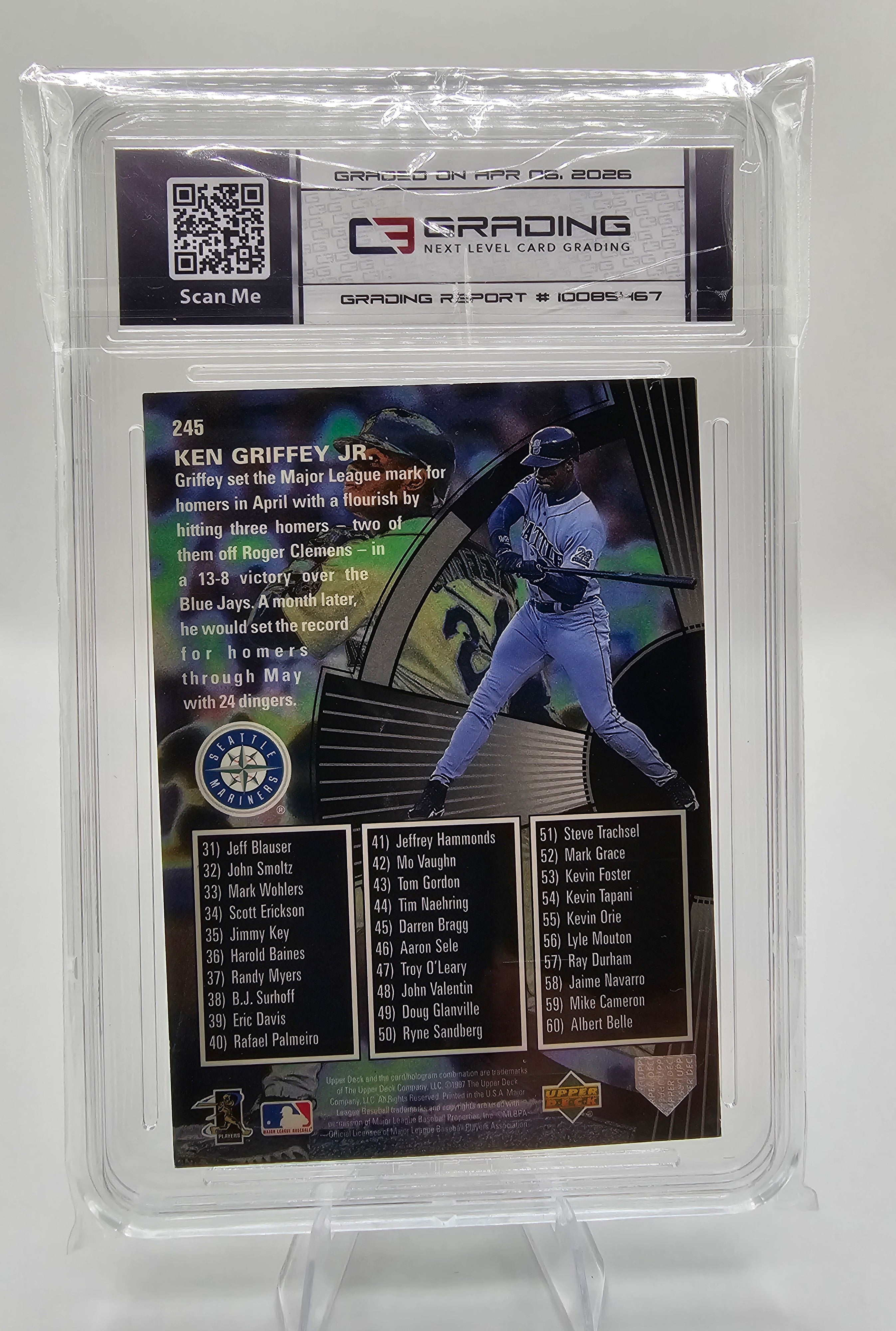 1998 Upper Deck Ken Griffey Jr. Season Highlights #245 – C3 Graded 8 RAW+ Card