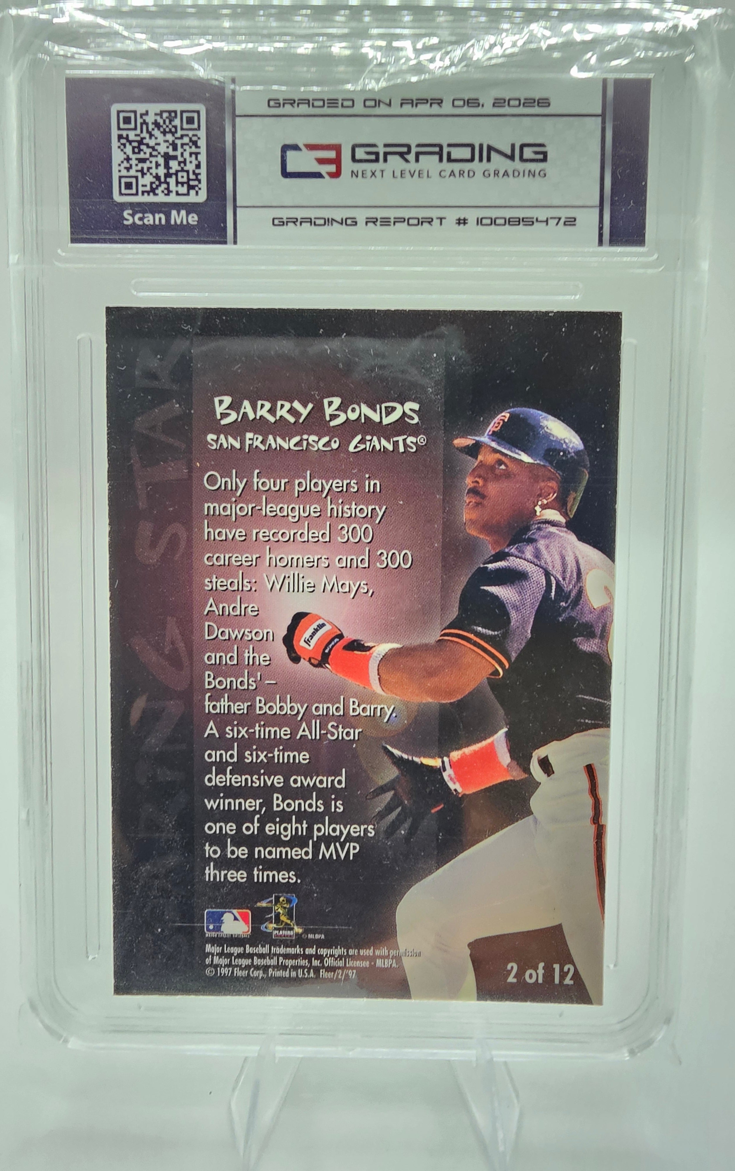 1997 Fleer Barry Bonds “Soaring Stars” Insert – C3 Graded 6.0 Listing