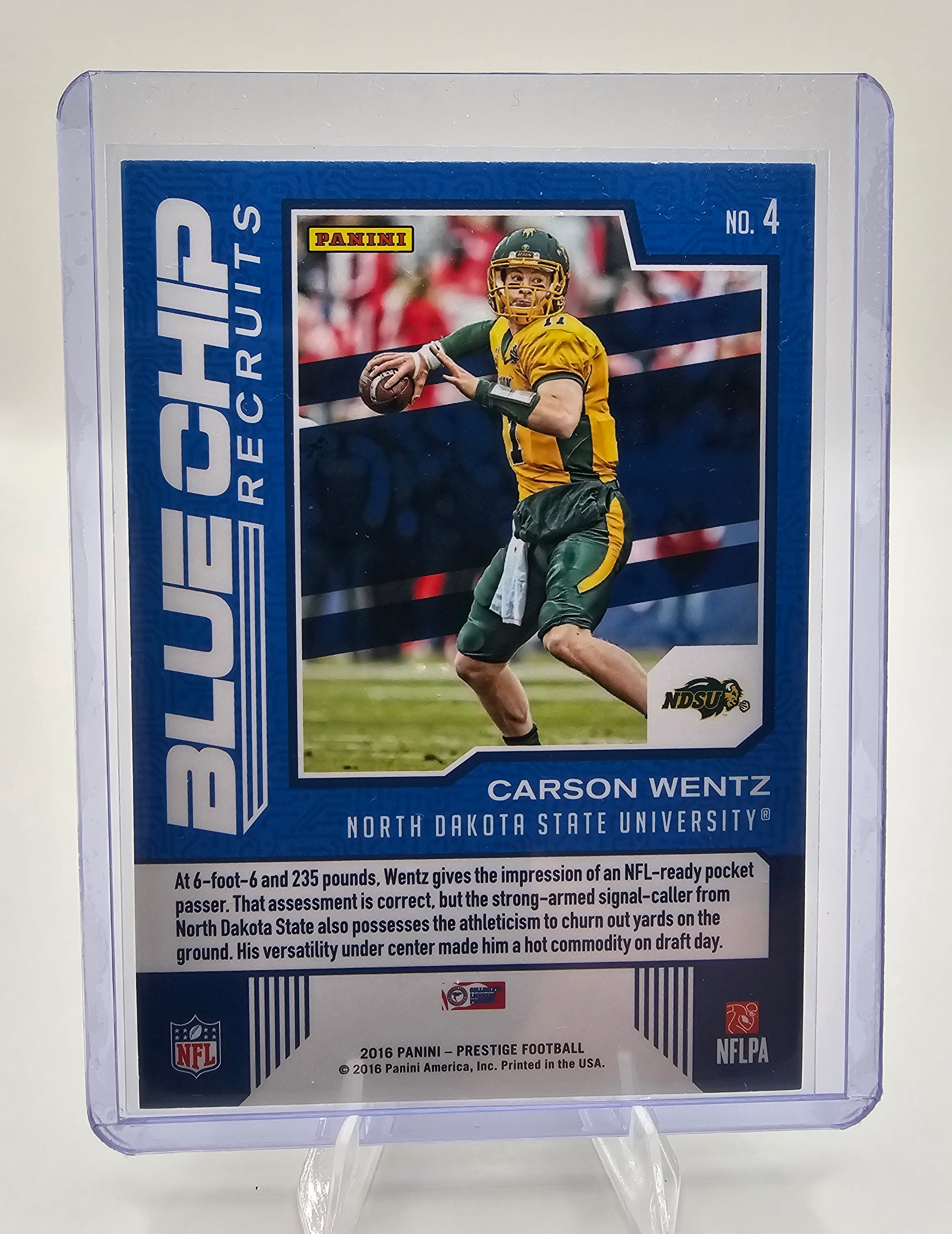 2016 Panini Prestige #4 Carson Wentz Blue Chip Recruits