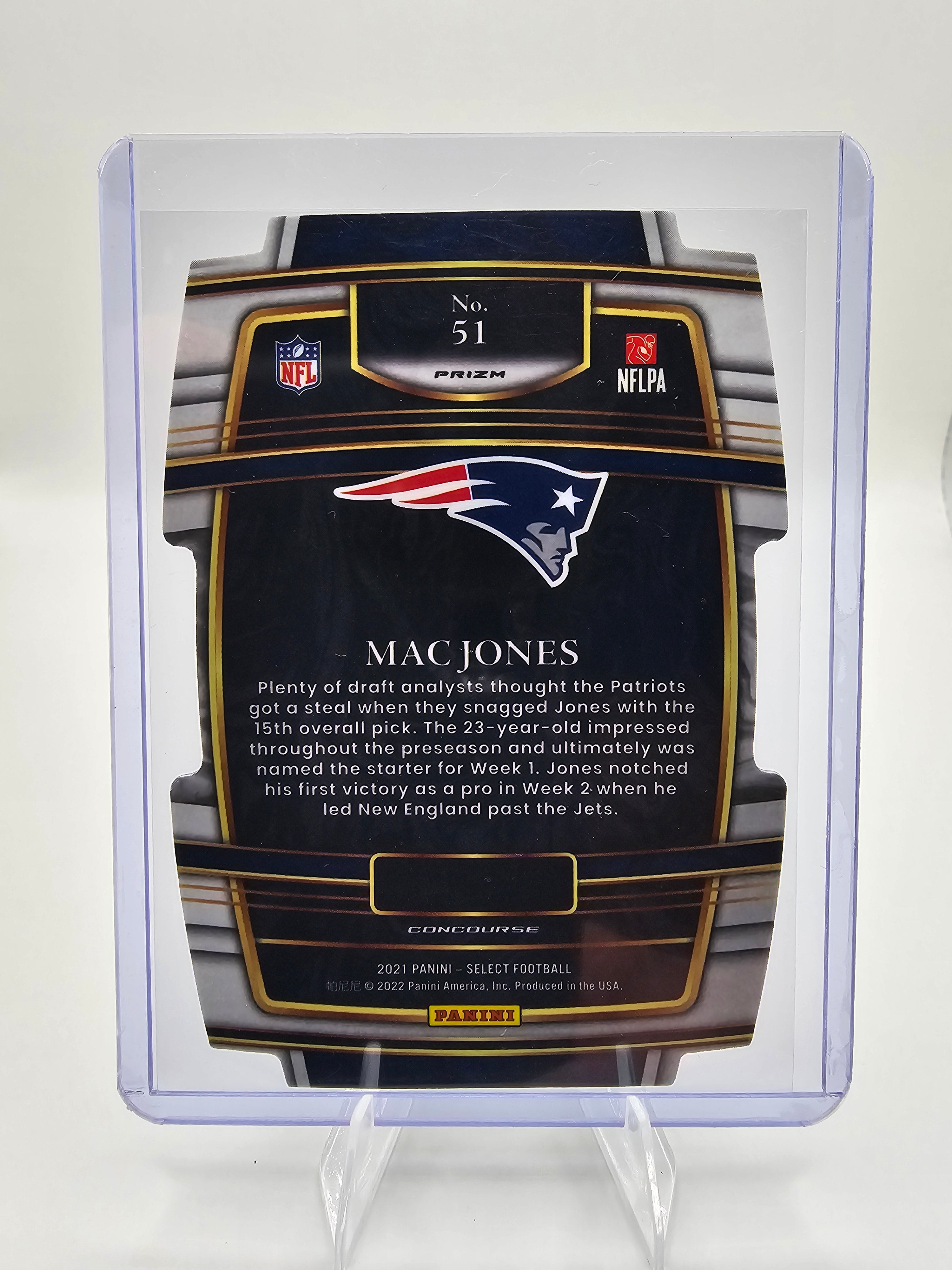 Mac Jones 2021 Panini Select Rookie Card Green Die-Cut