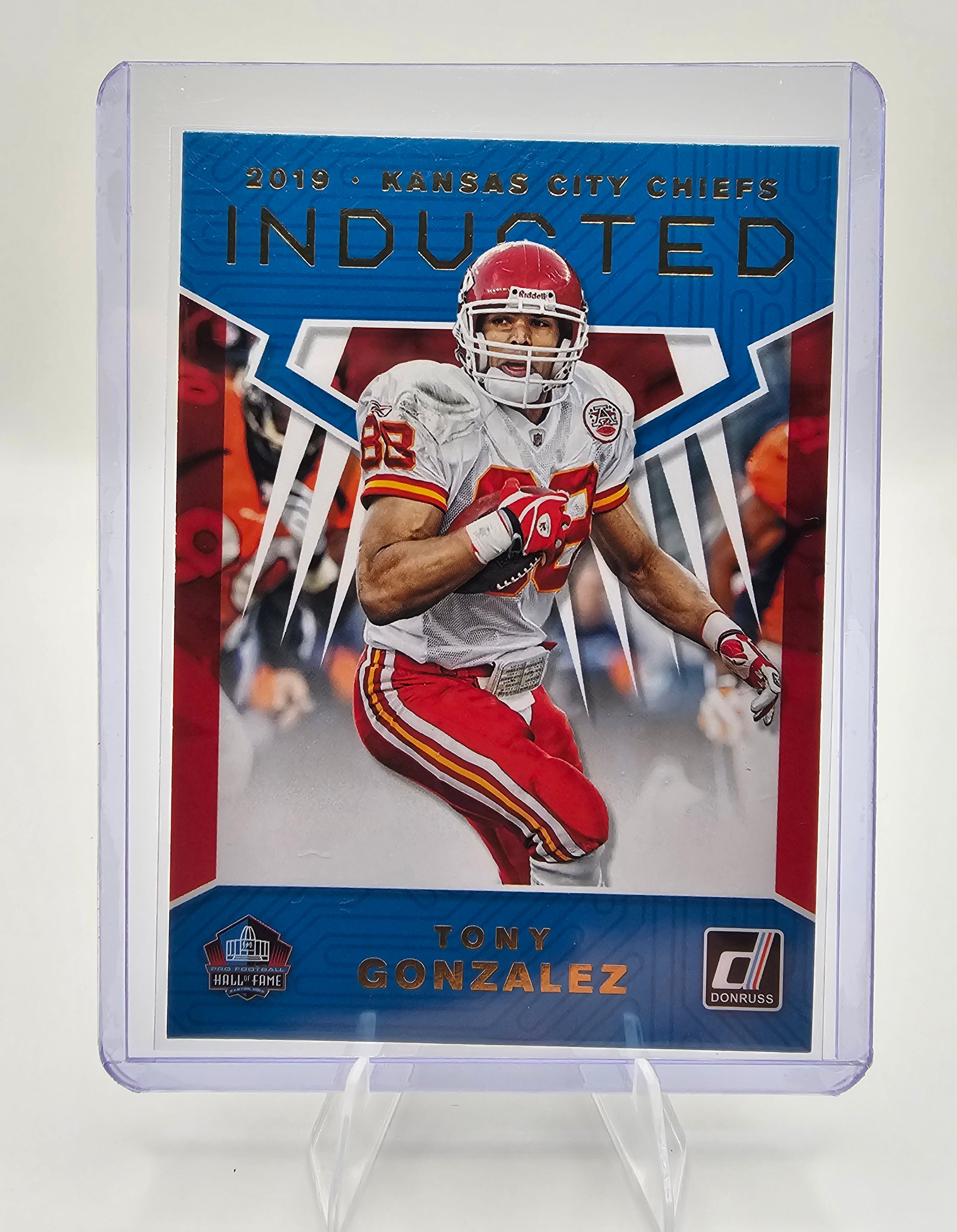 Tony Gonzalez 2019 Donruss “Inducted” Kansas City Chiefs Card