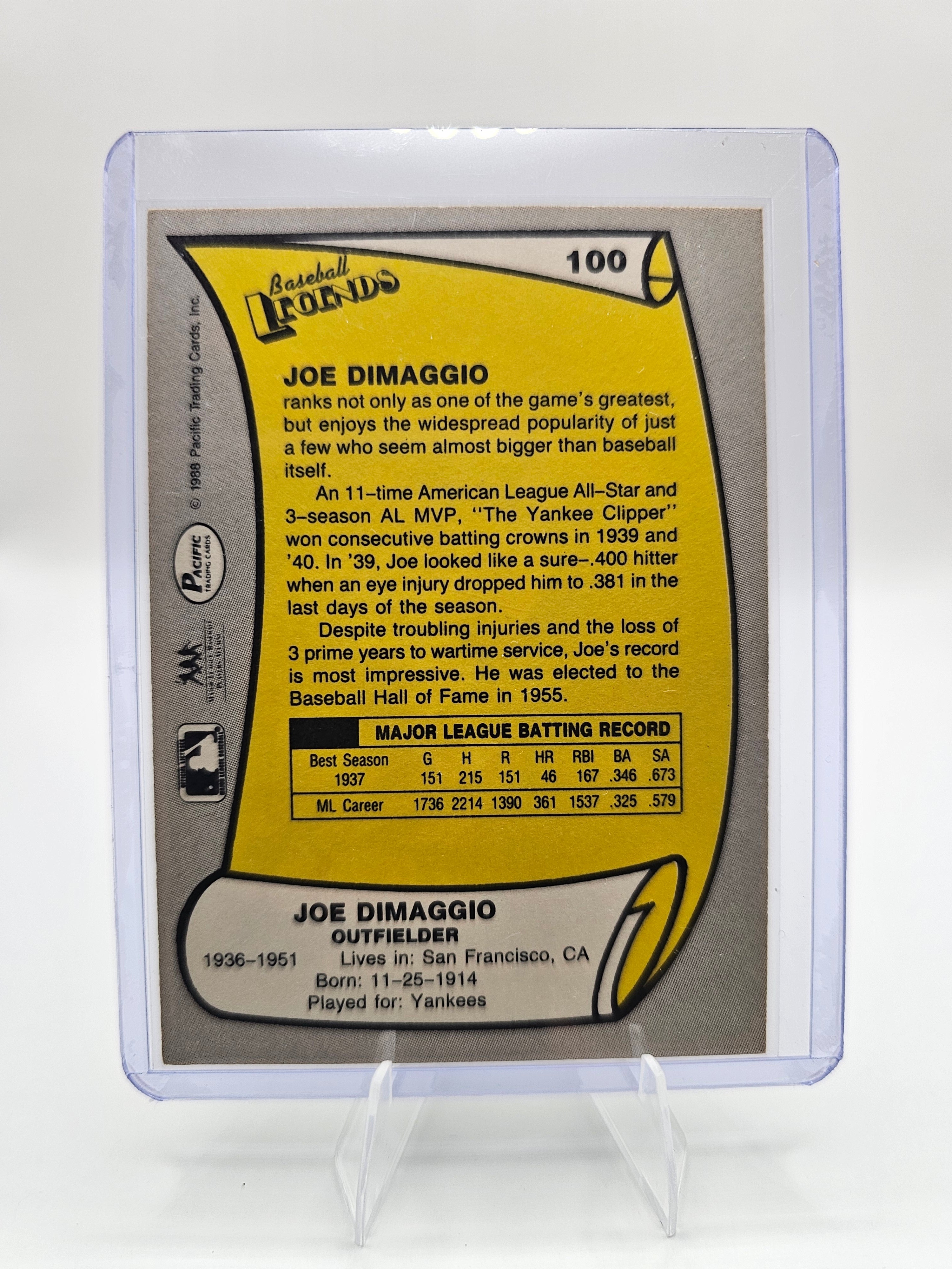 1988 Pacific Legends I #100 Joe DiMaggio