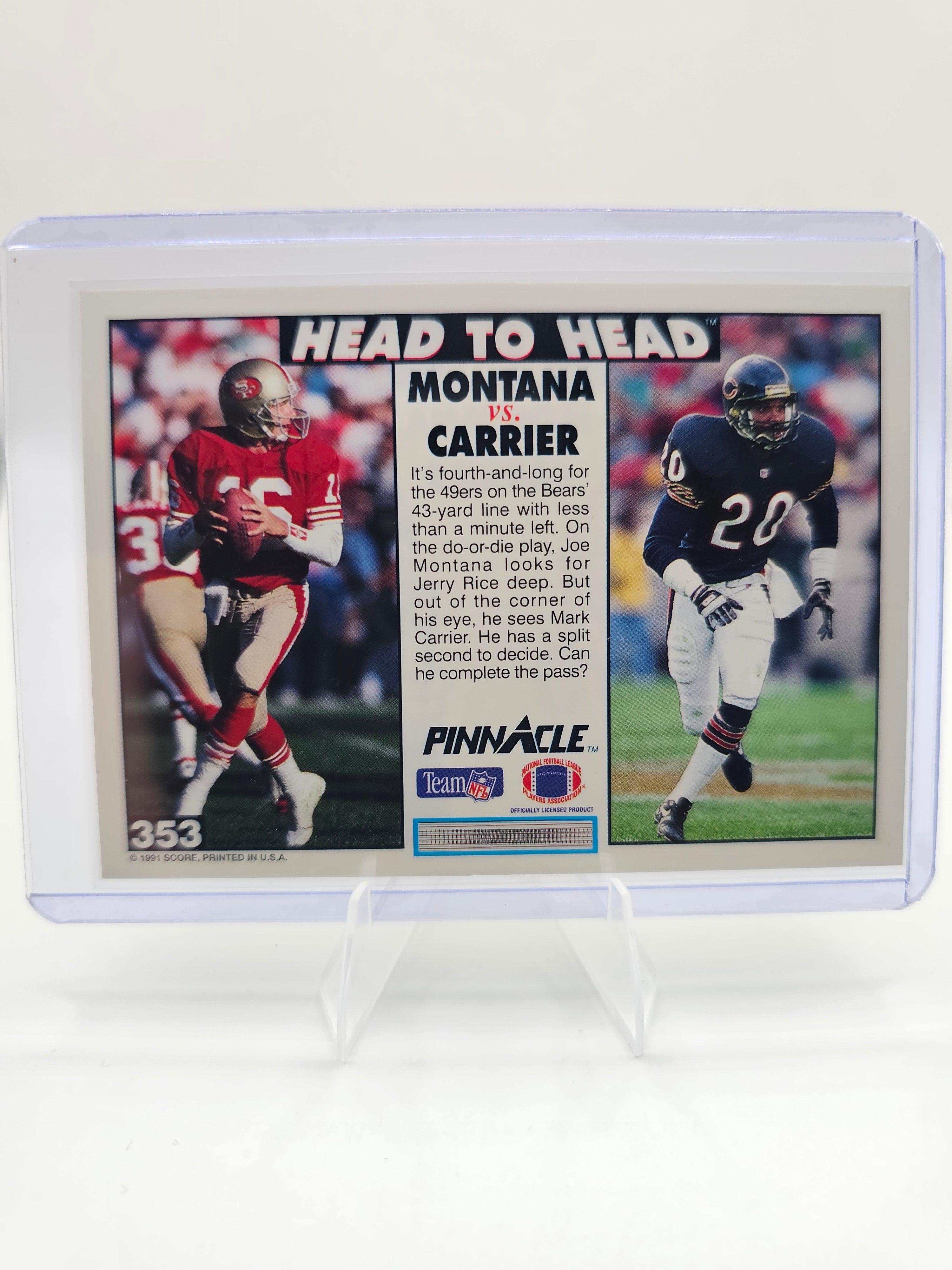 1991 Pinnacle #353 Joe Montana / Mark Carrier