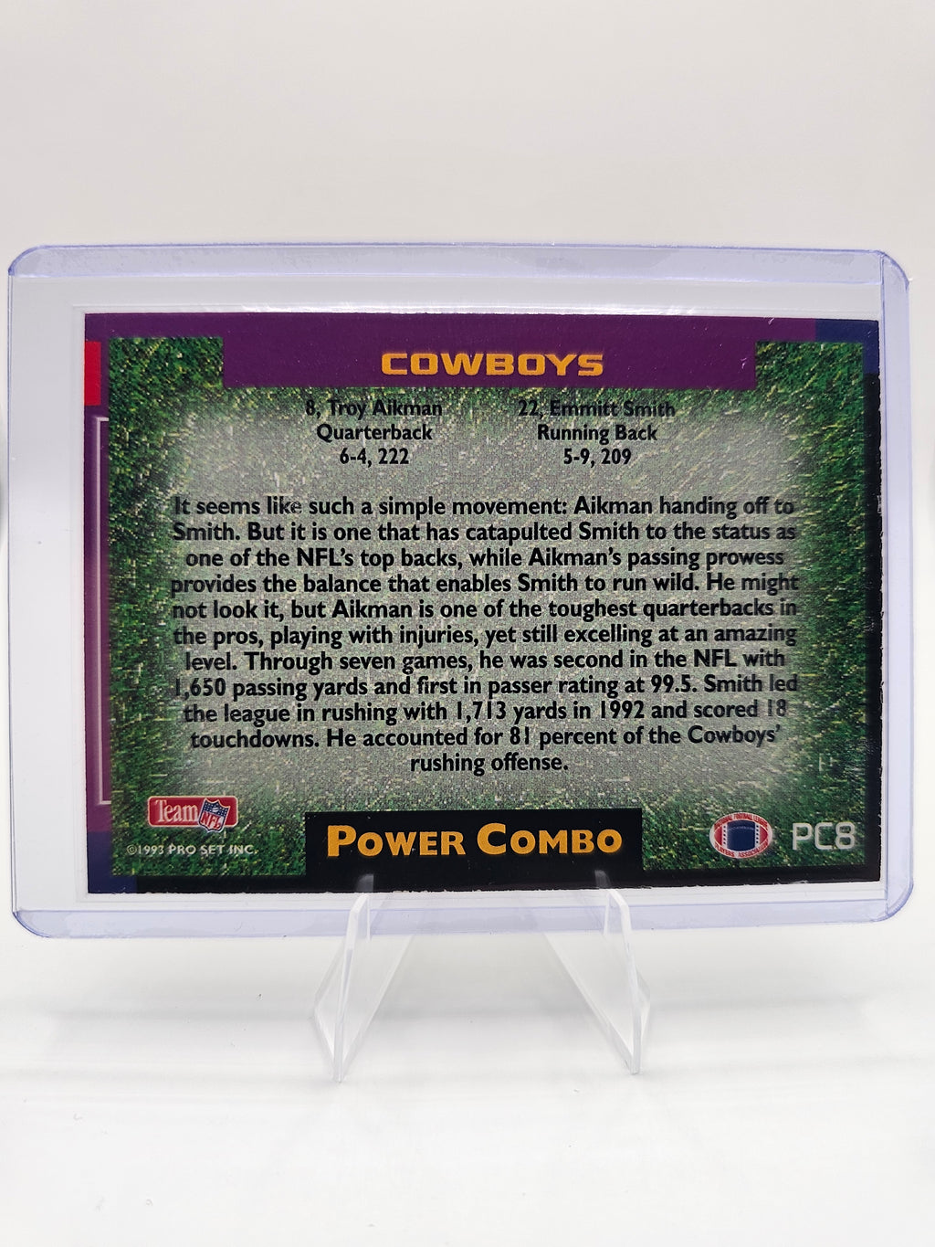 1993 Pro Set Power Update - Combos Prisms #PC8 Troy Aikman / Emmitt Smith