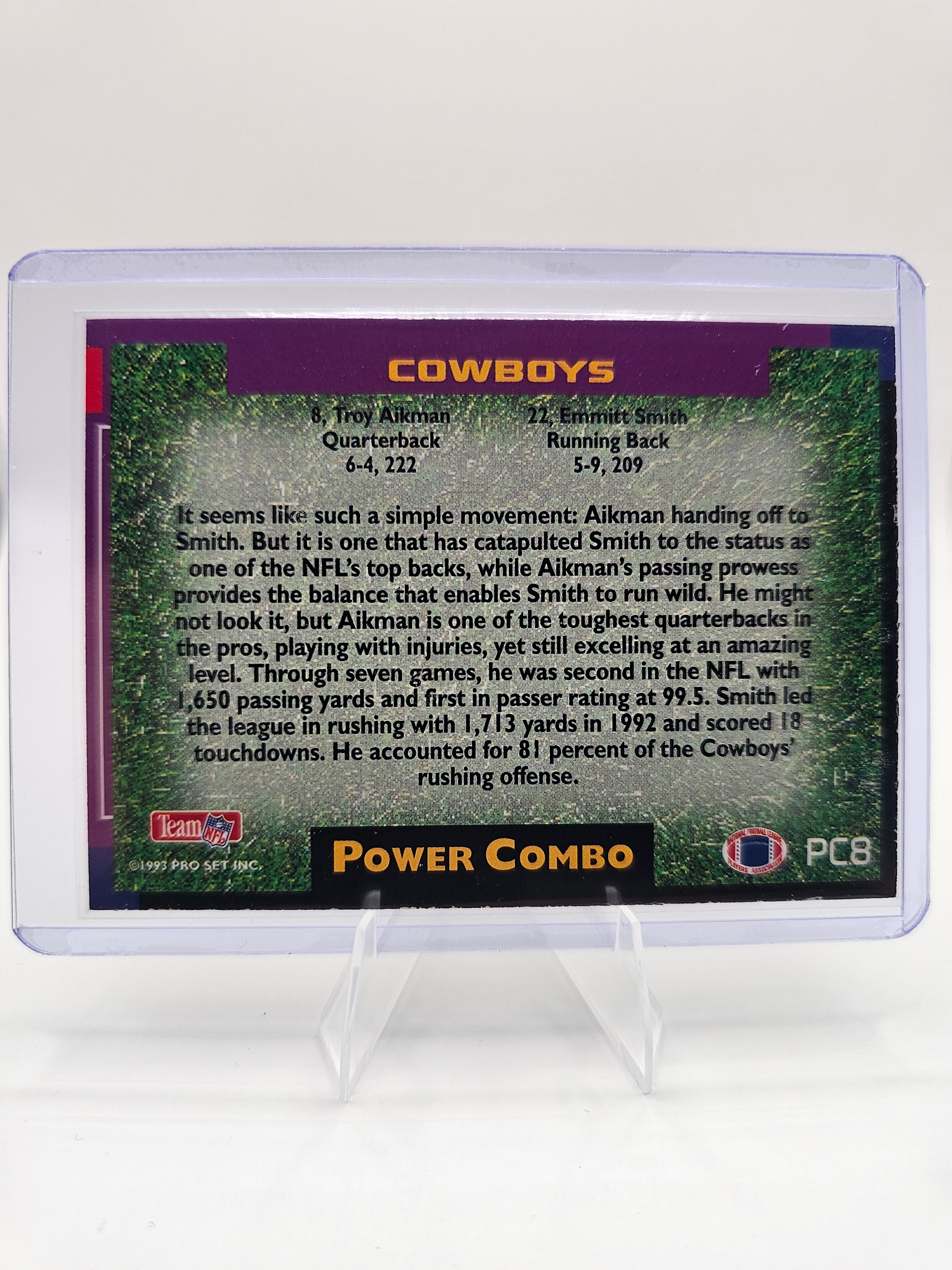 1993 Pro Set Power Update - Combos Prisms #PC8 Troy Aikman / Emmitt Smith