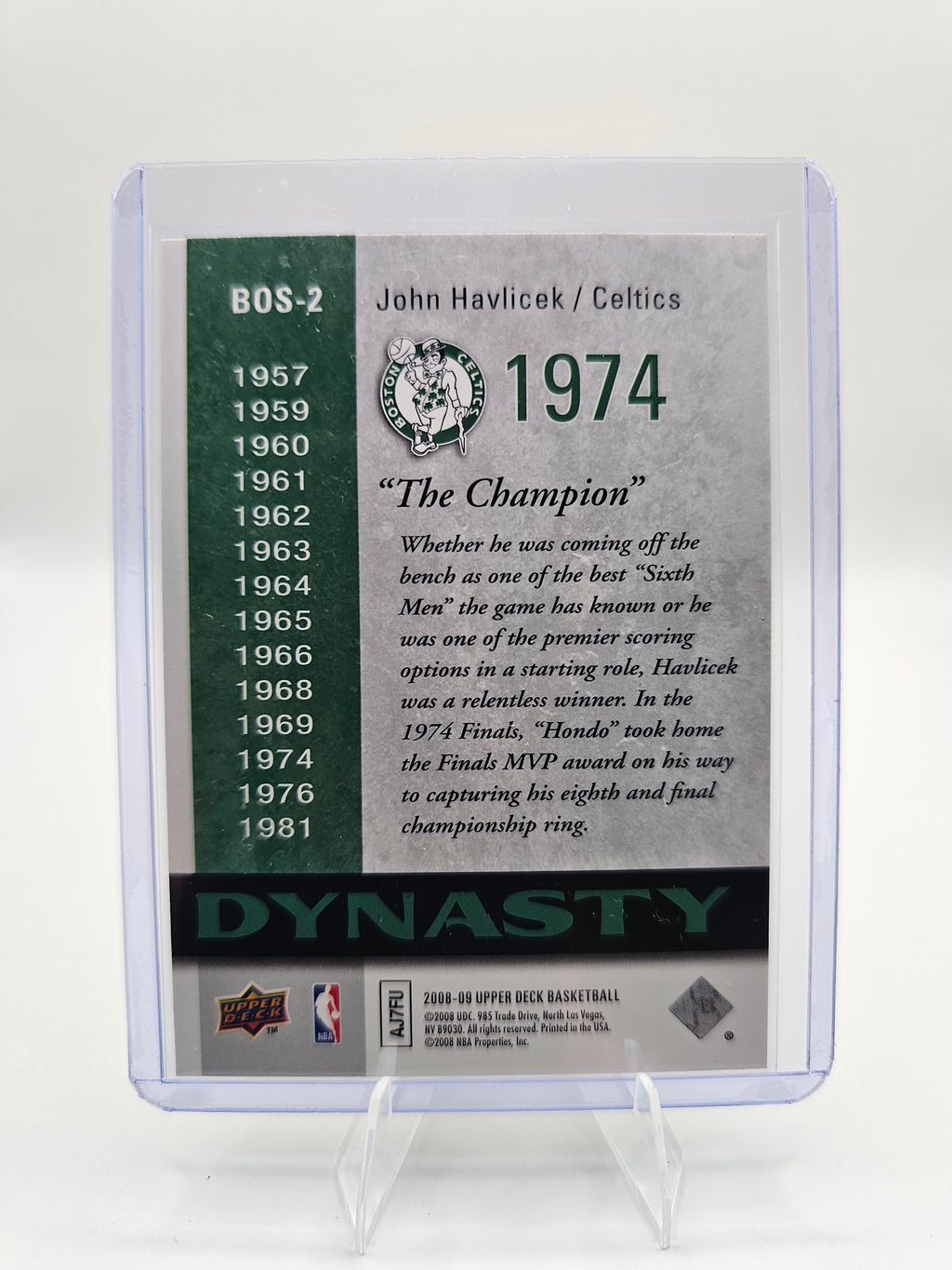 2008-09 Upper Deck #BOS-2 John Havlicek Dynasty Boston Celtics