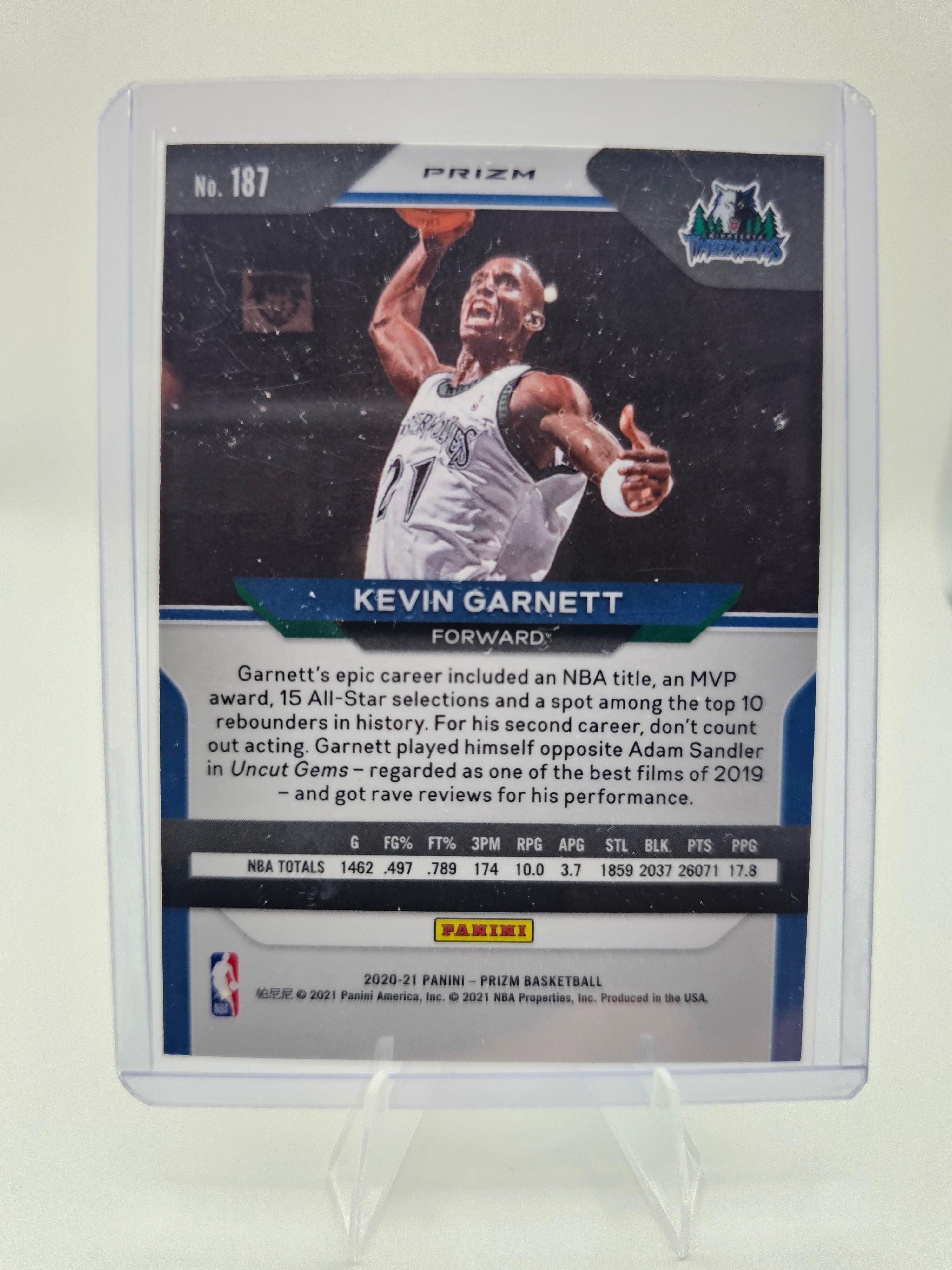 2020-21 Panini Prizm #187 Kevin Garnett Orange Ice Prizm