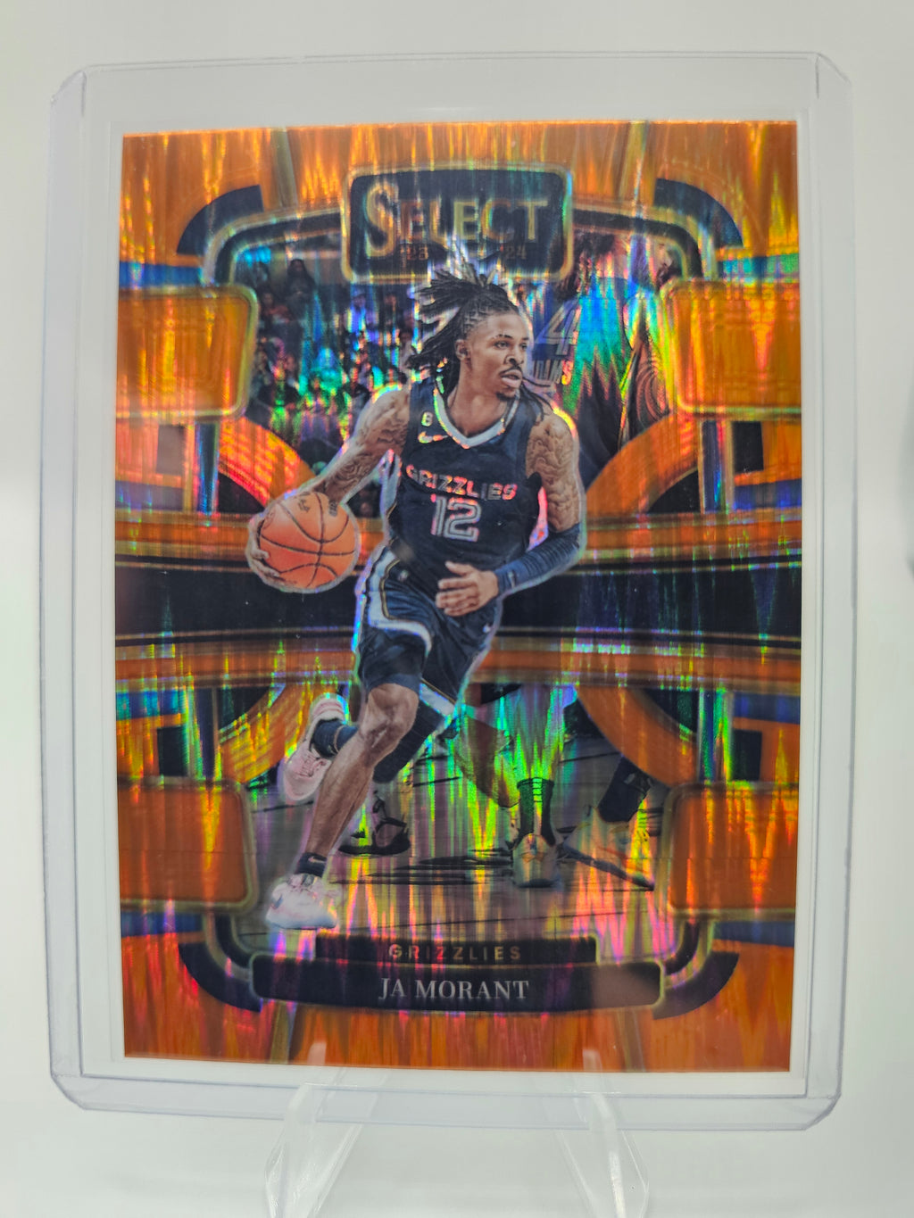 2023-24 Panini Select #65 Ja Morant Orange Flash Prizms