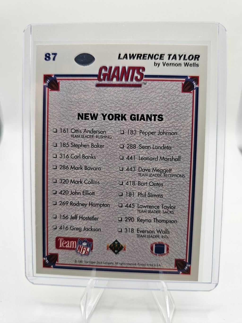 1991 Upper Deck #87c Lawrence Taylor